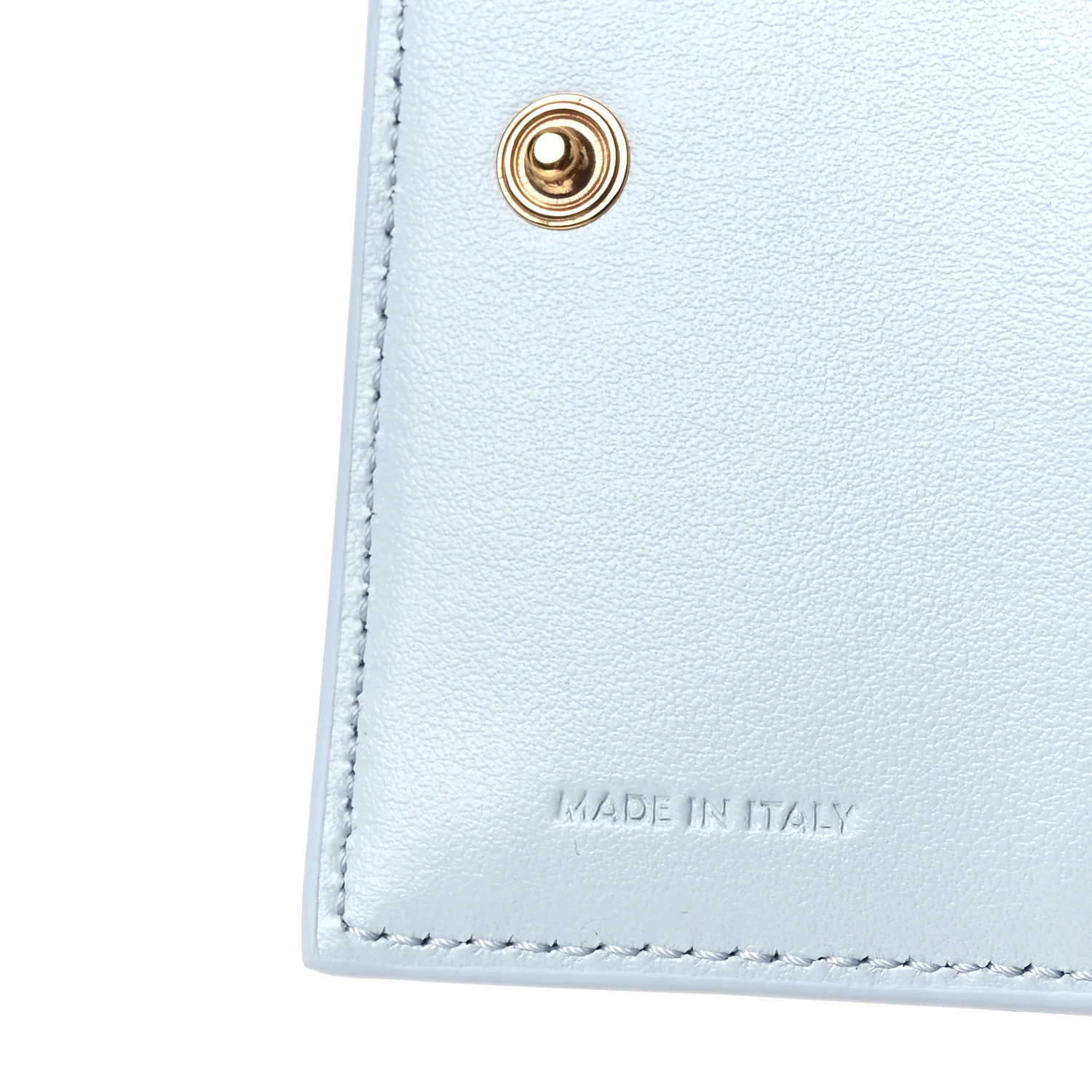 Grained Calfskin Compact Triomphe Charms Wallet Glacier - Image 6
