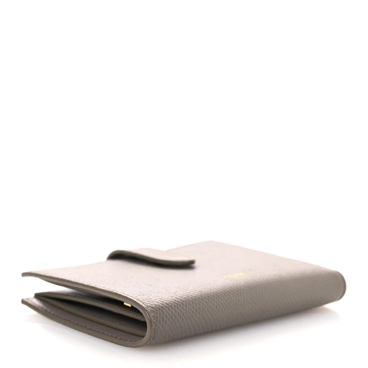 Grained Calfskin Medium Multifunction Strap Wallet Pebble - Image 4