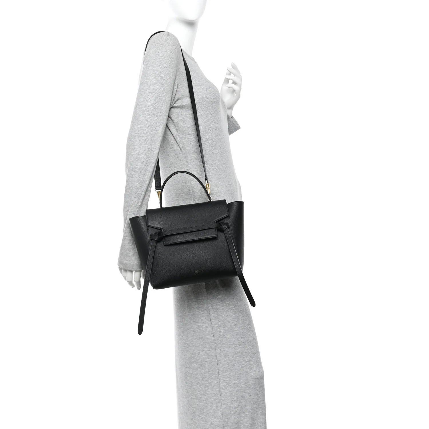 Grained Calfskin Micro Belt Bag Black - Image 2