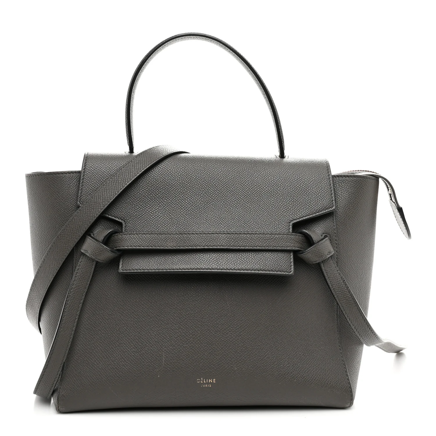 Grained Calfskin Micro Belt Bag Grey