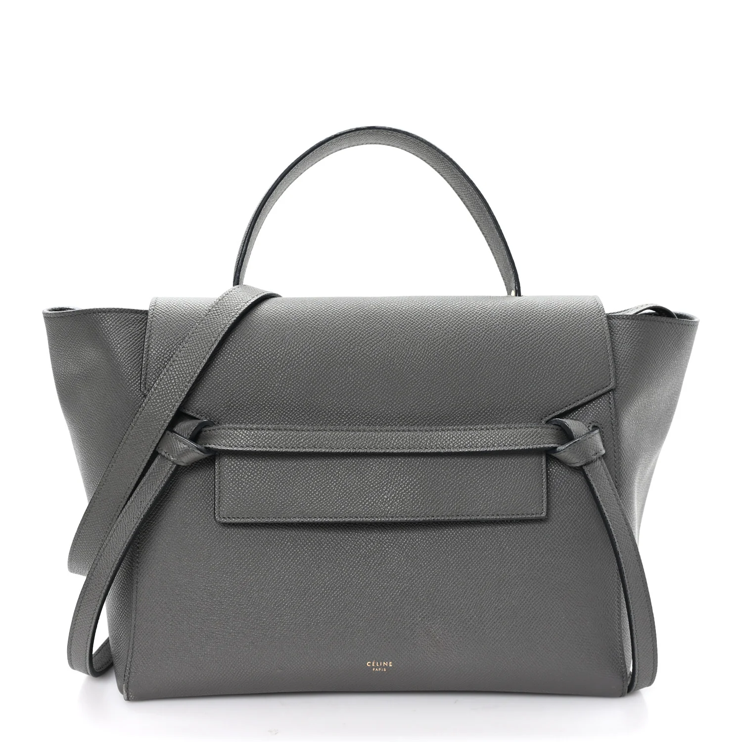Grained Calfskin Mini Belt Bag Grey