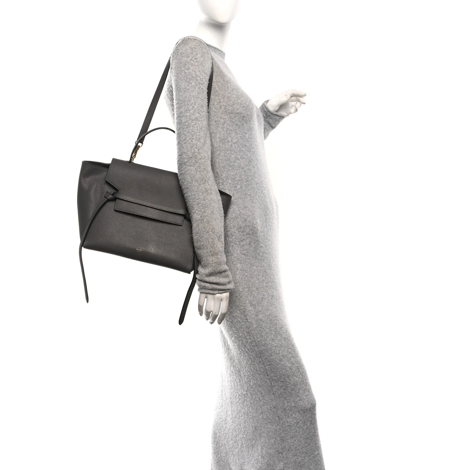 Grained Calfskin Mini Belt Bag Grey - Image 2
