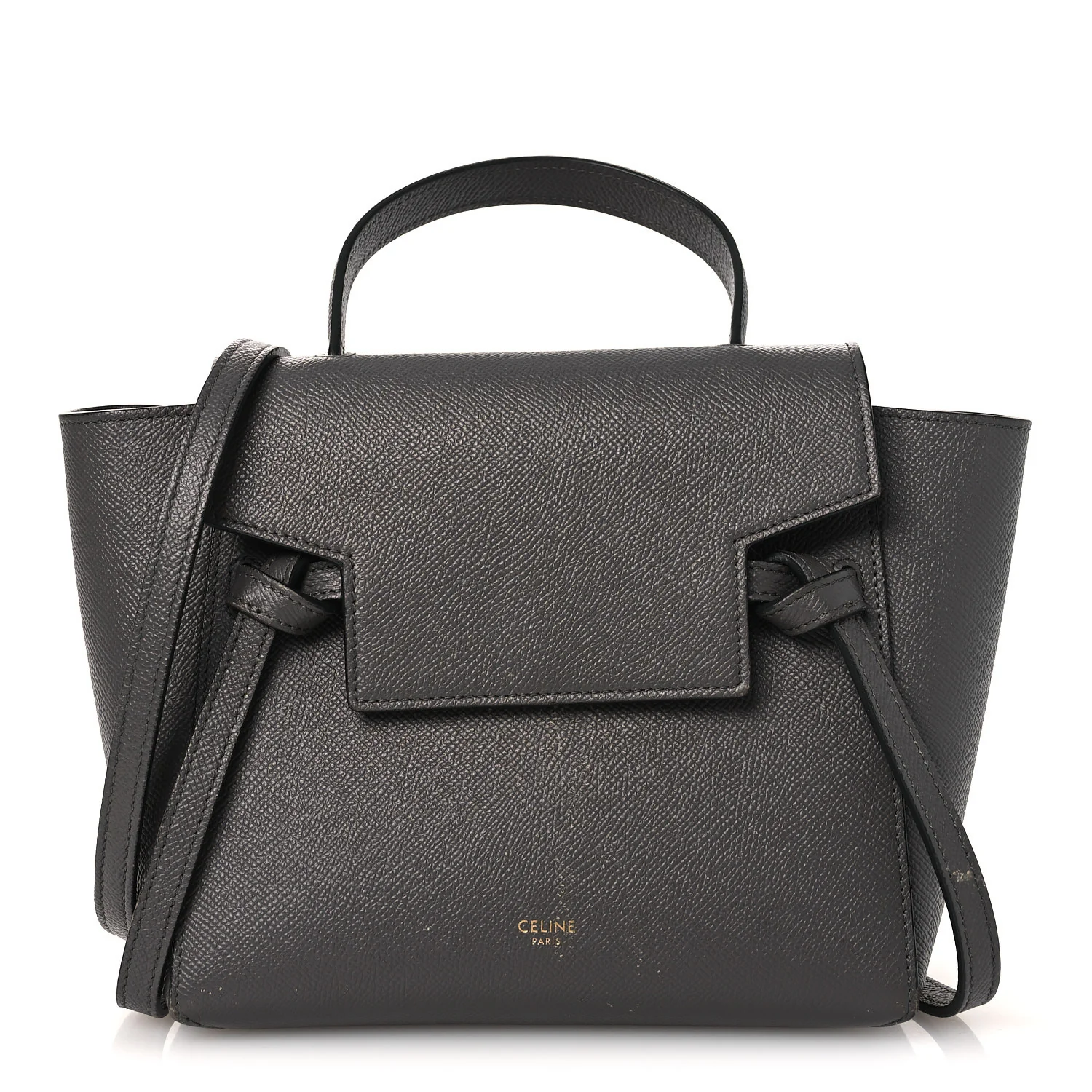 Grained Calfskin Nano Belt Bag Grey