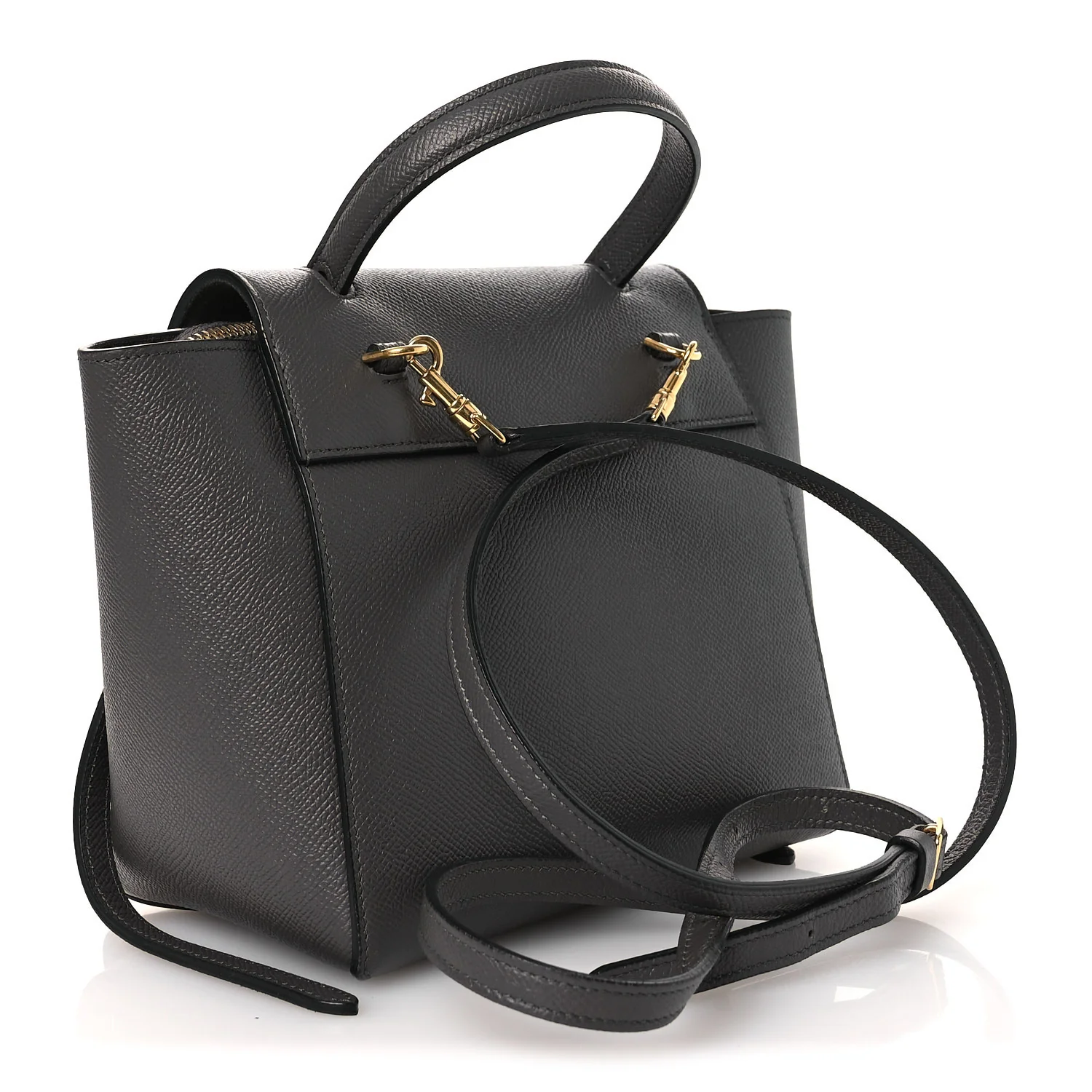 Grained Calfskin Nano Belt Bag Grey - Image 2