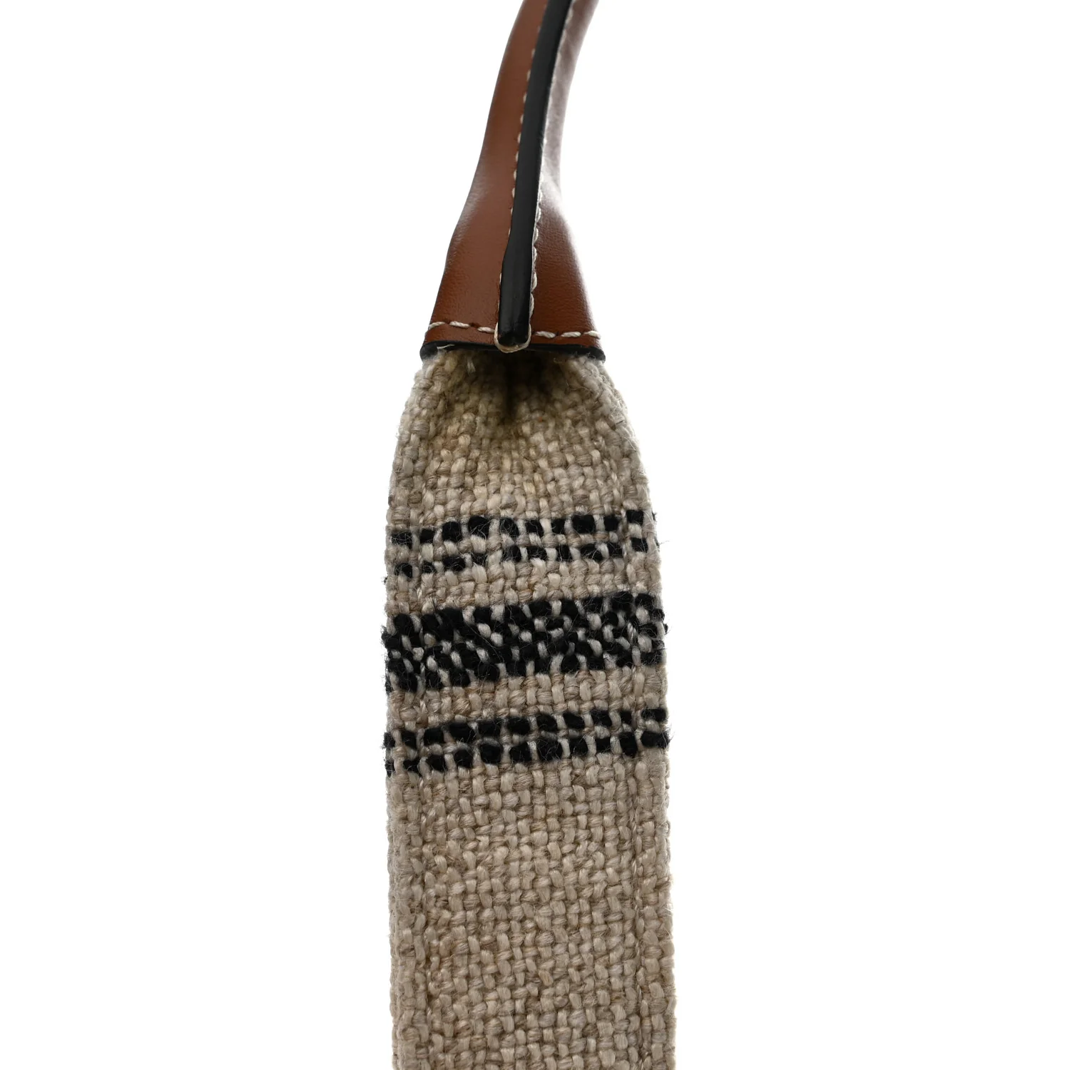 Jacquard Striped Large Cabas Thais White Black - Image 11