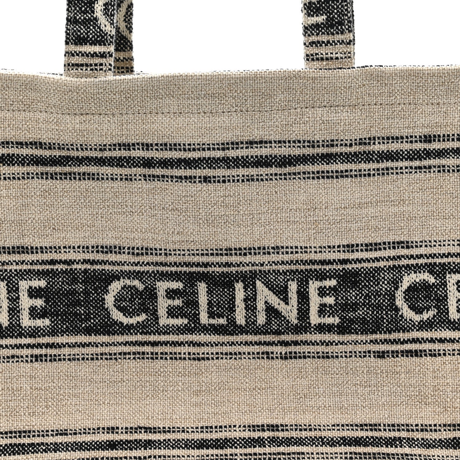 Jacquard Striped Large Cabas Thais White Black - Image 7