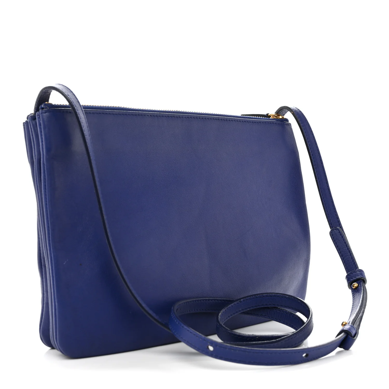 Lambskin Large Trio Crossbody Bag Indigo - Image 3