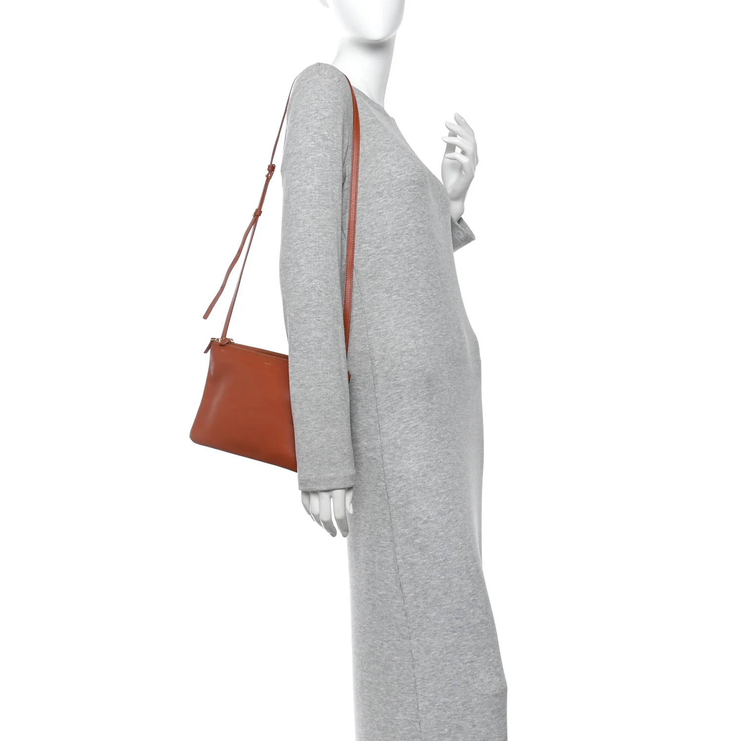 Lambskin Large Trio Crossbody Bag Tan - Image 2