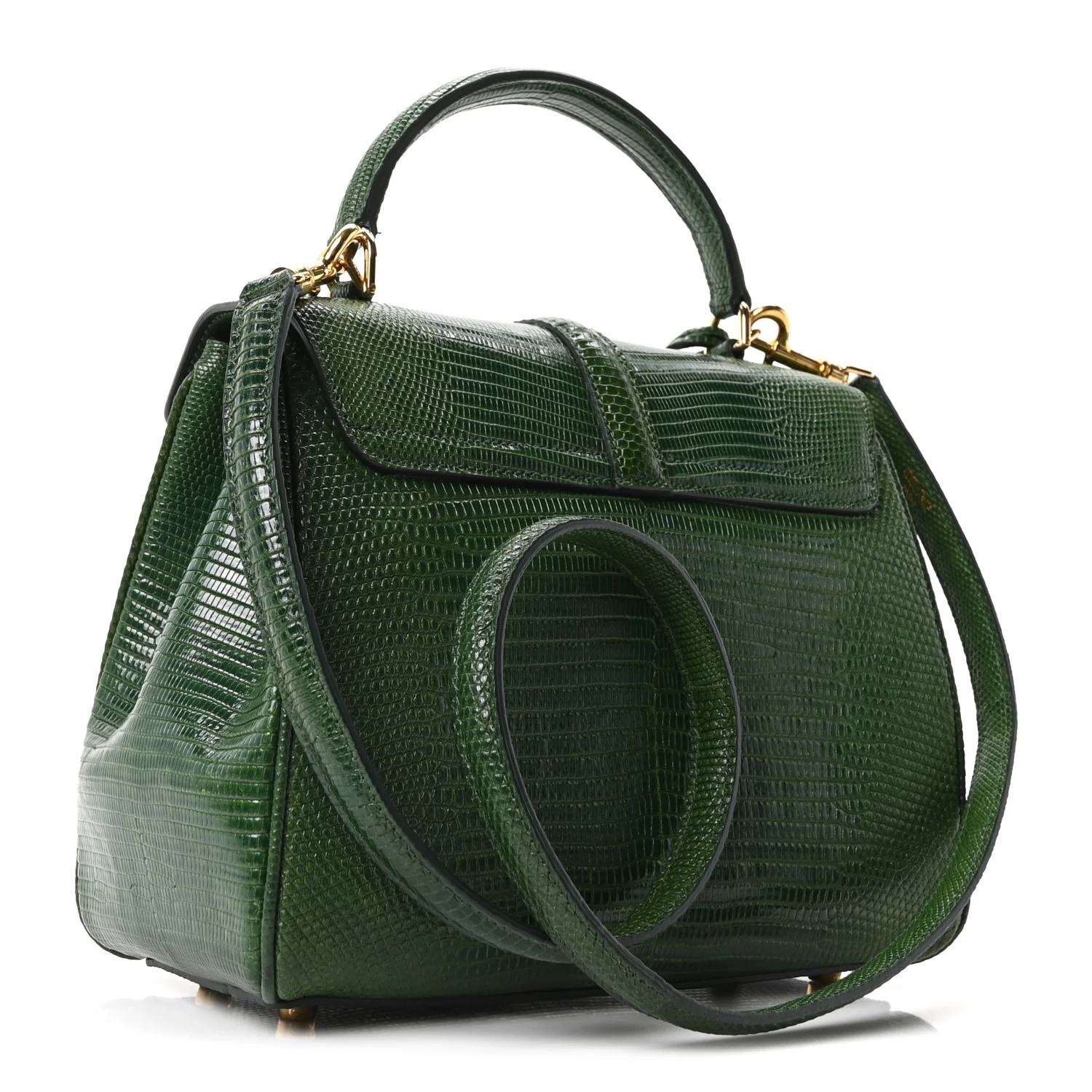 Lizard Small 16 Top Handle Bag Green - Image 2