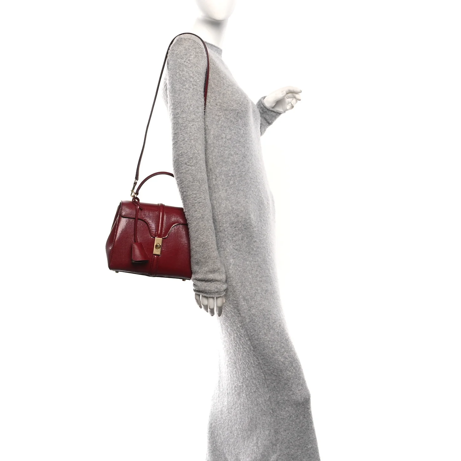 Lizard Small 16 Top Handle Bag Red - Image 2
