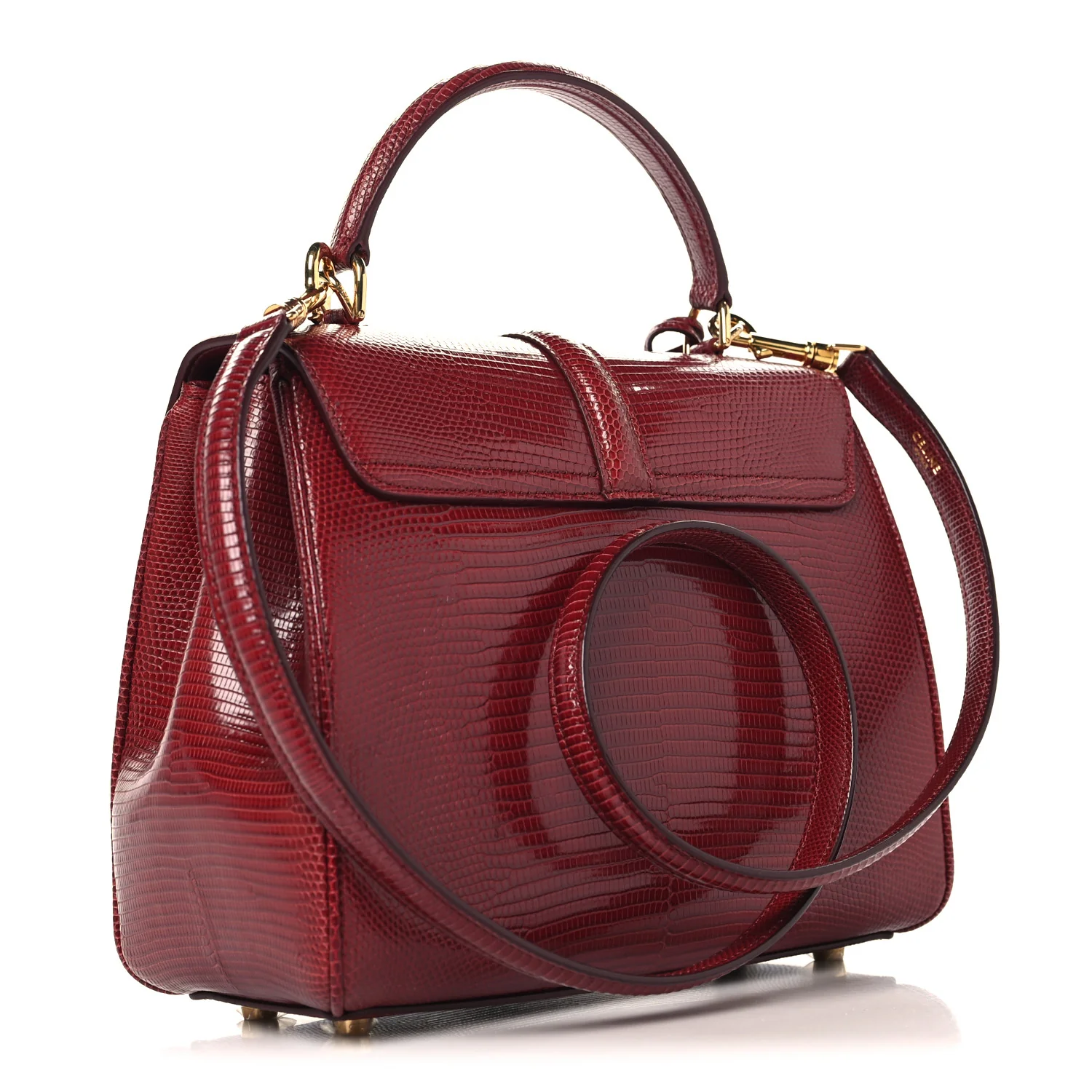 Lizard Small 16 Top Handle Bag Red - Image 3