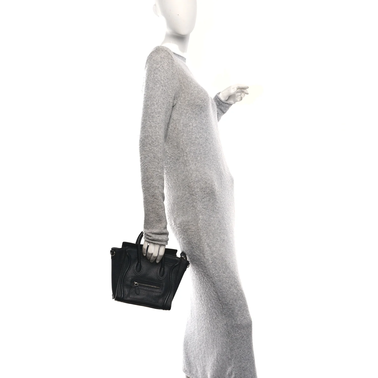 Pebbled Calfskin Nano Luggage Black - Image 2