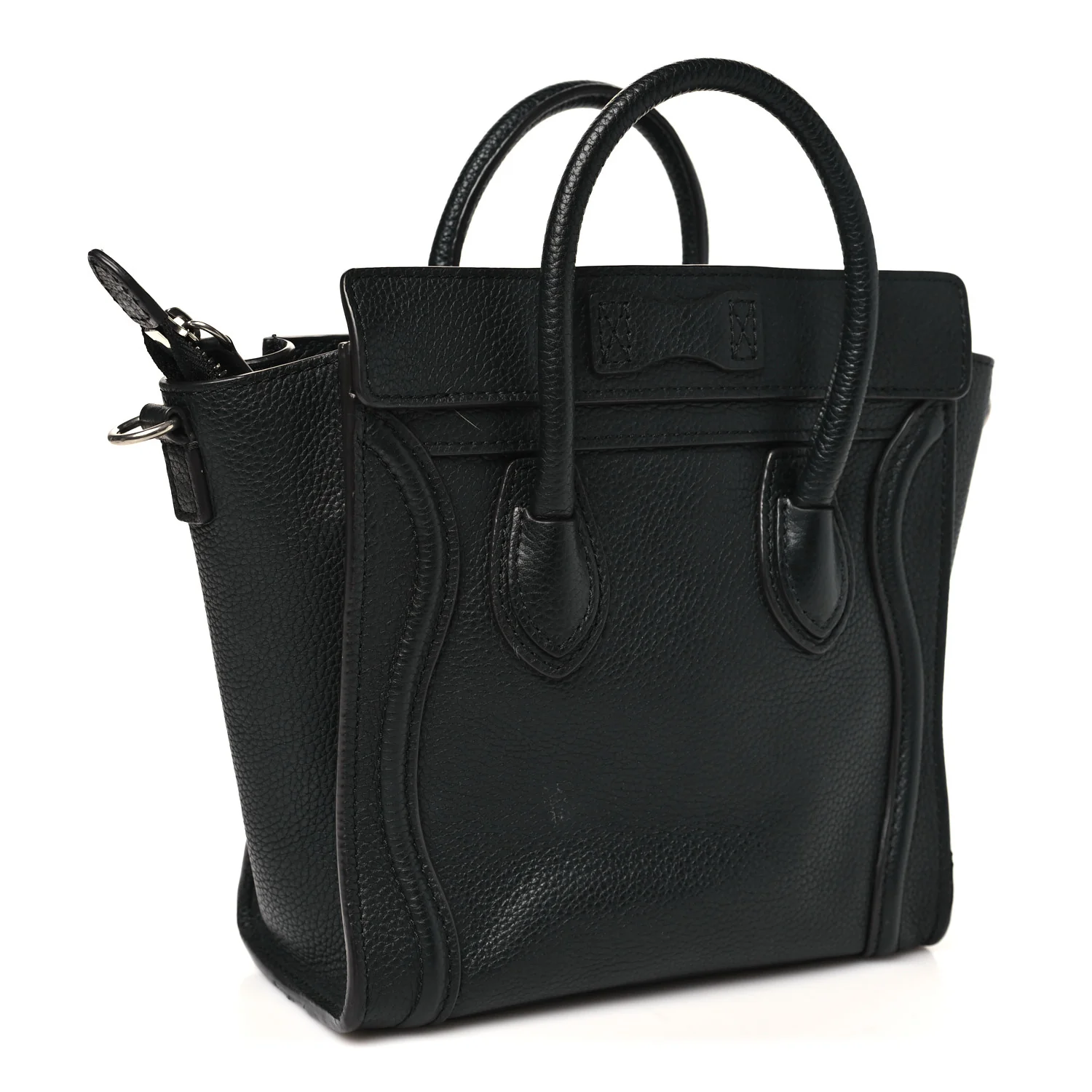 Pebbled Calfskin Nano Luggage Black - Image 3