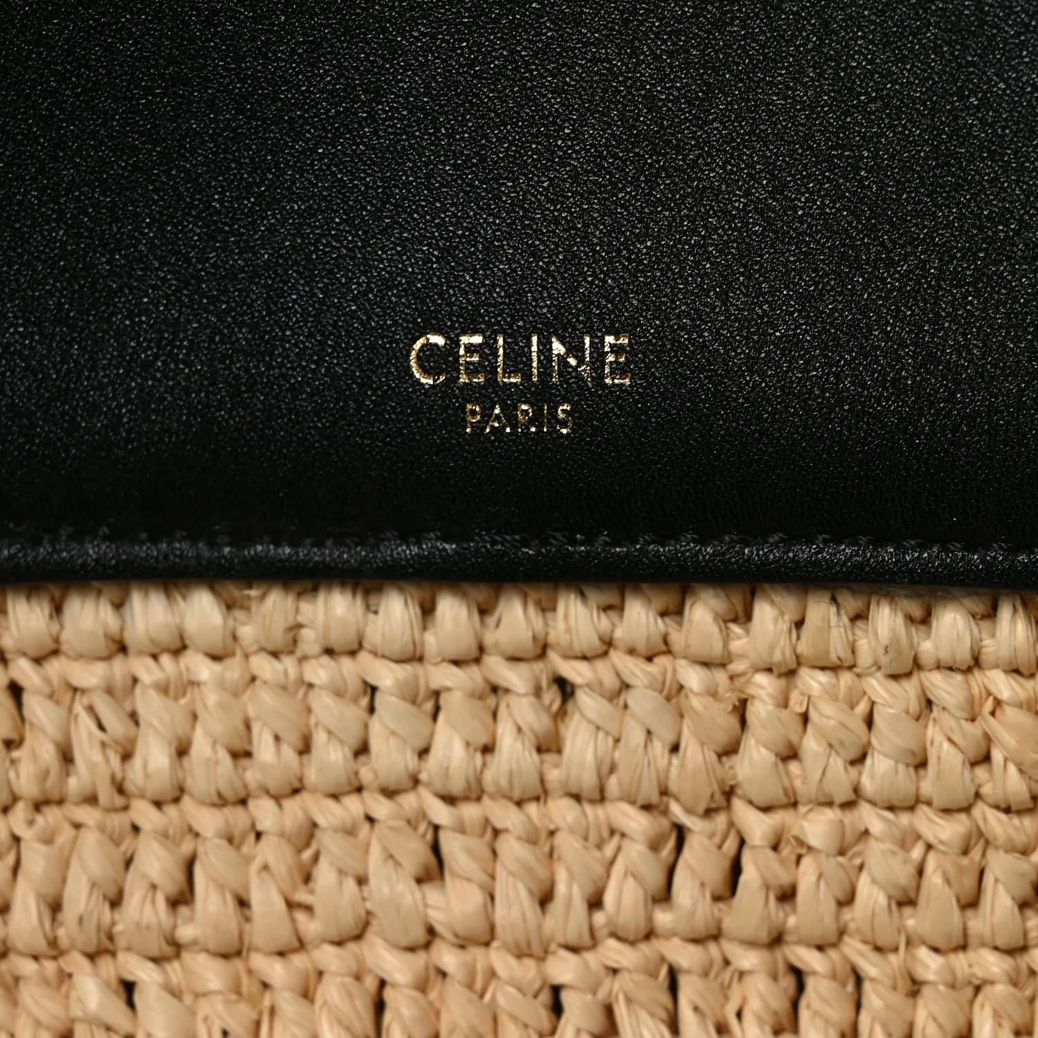 Raffia Calfskin Basket Bag Natural Black - Image 6