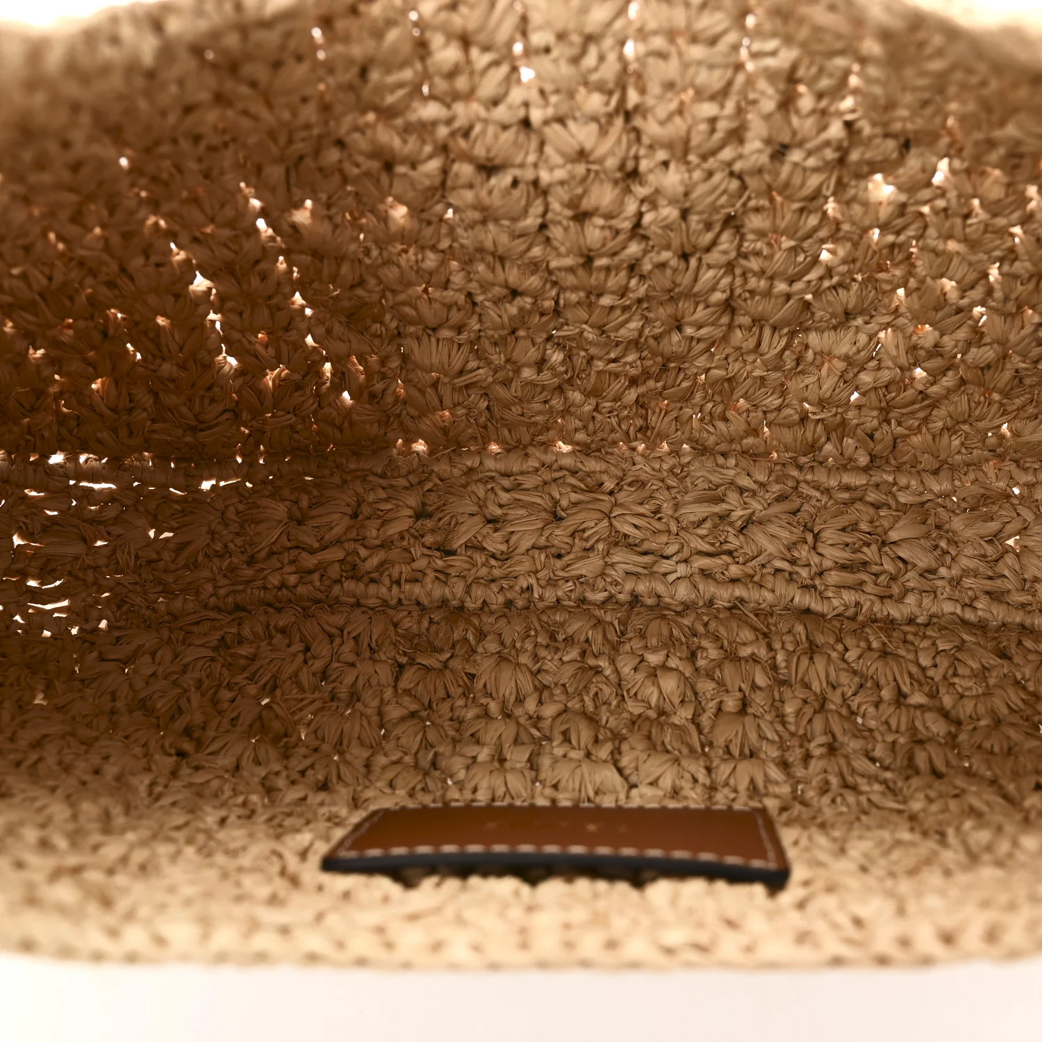 Raffia Calfskin Triomphe Panier Hobo Bag Natural Tan - Image 5