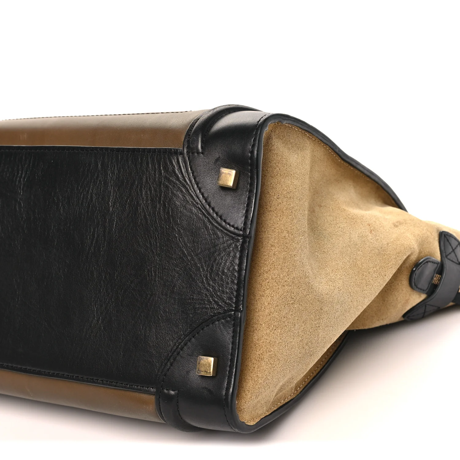 Satin Calfskin Suede Mini Tri-Color Luggage Olive - Image 9