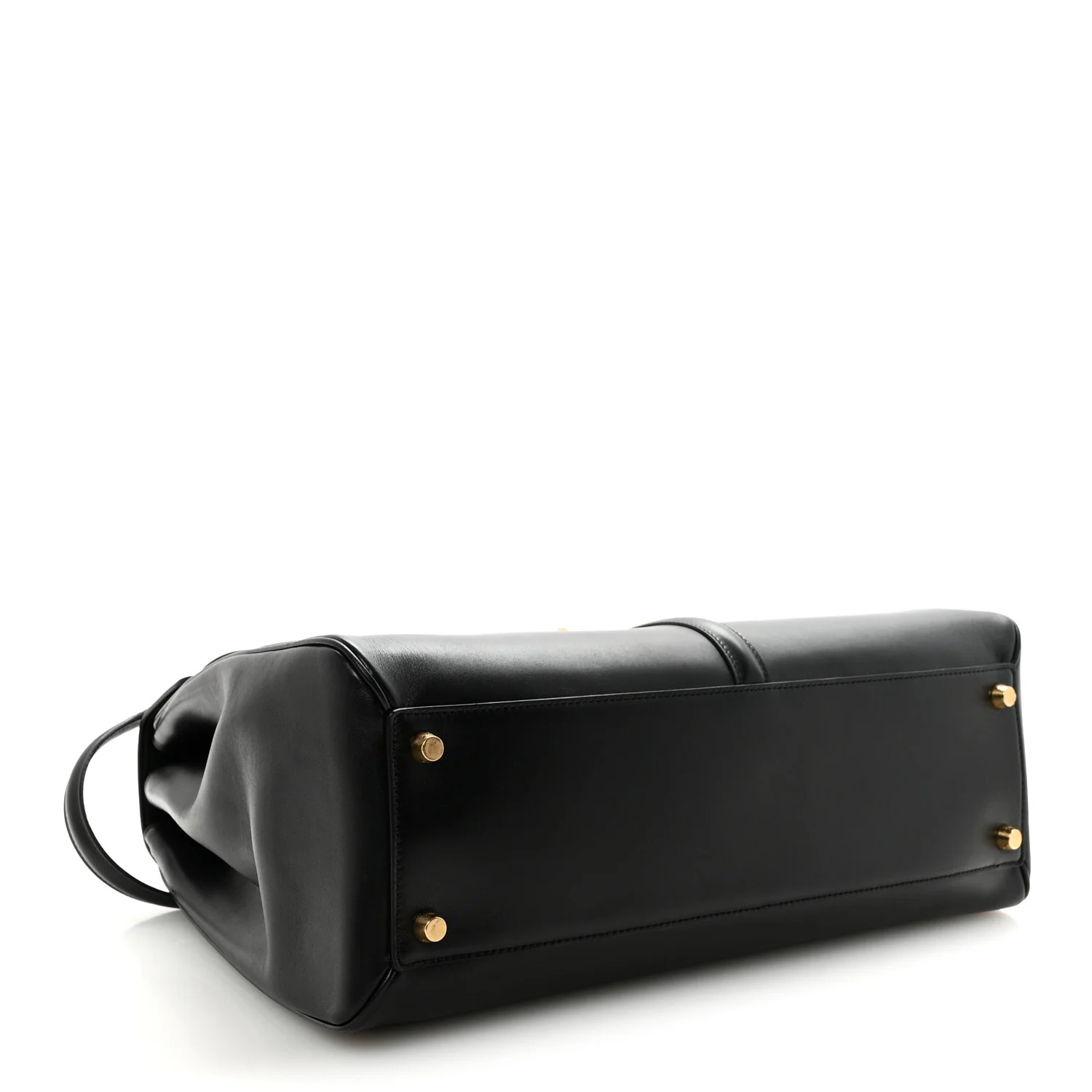Satinated Calfskin Large 16 Top Handle Bag Black - Image 4