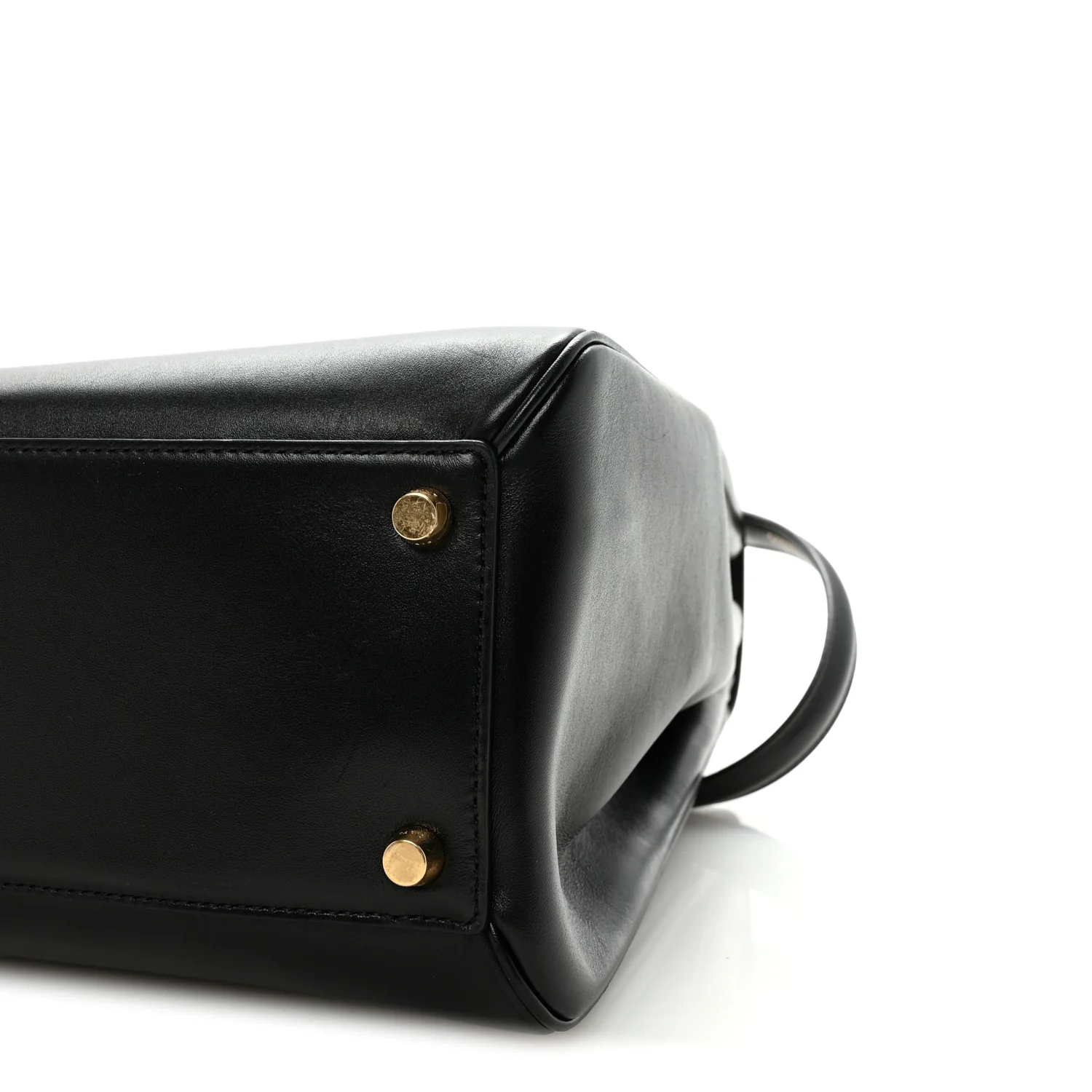Satinated Calfskin Large 16 Top Handle Bag Black - Image 9