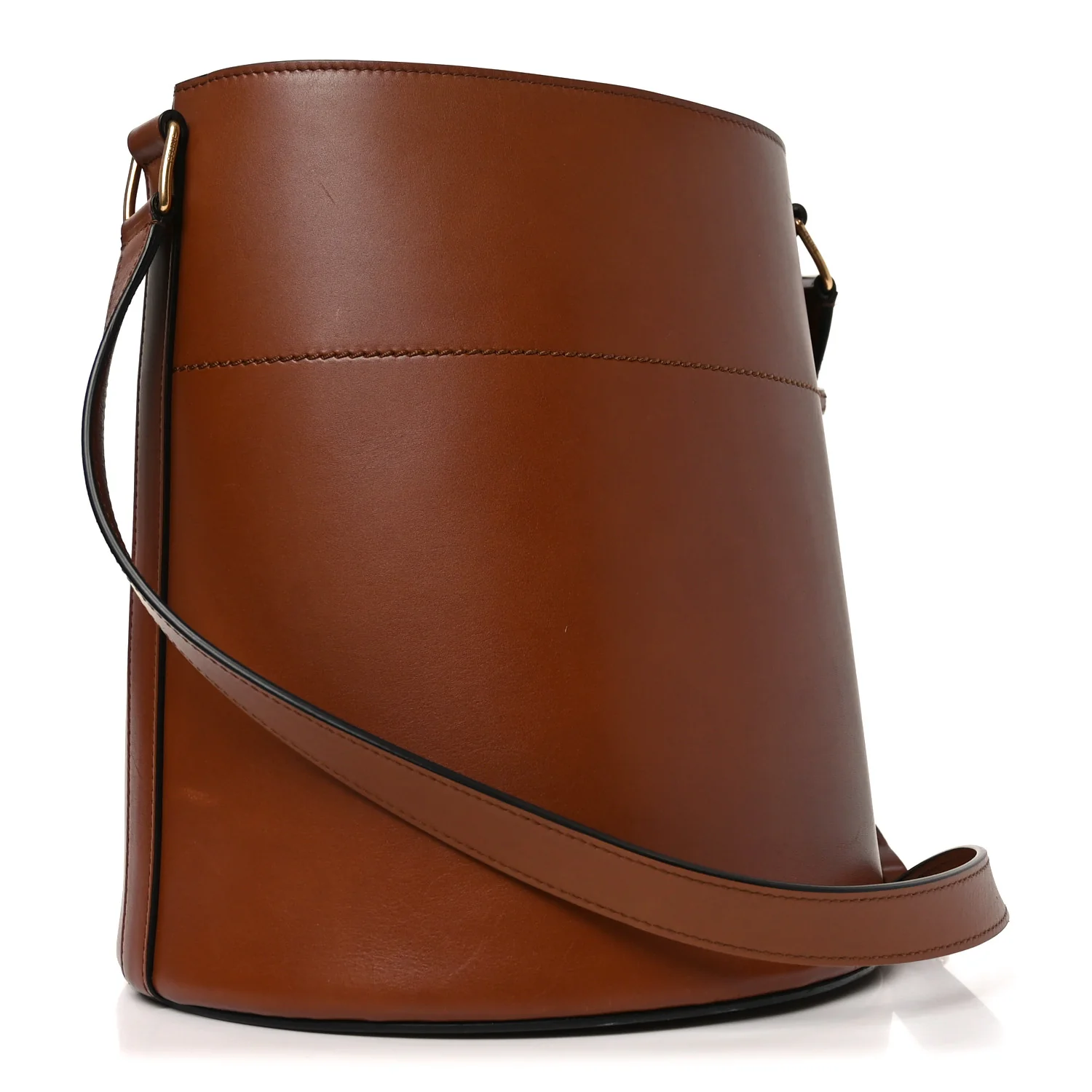 Satinated Calfskin Maillon Triomphe Bucket Bag Tan - Image 3