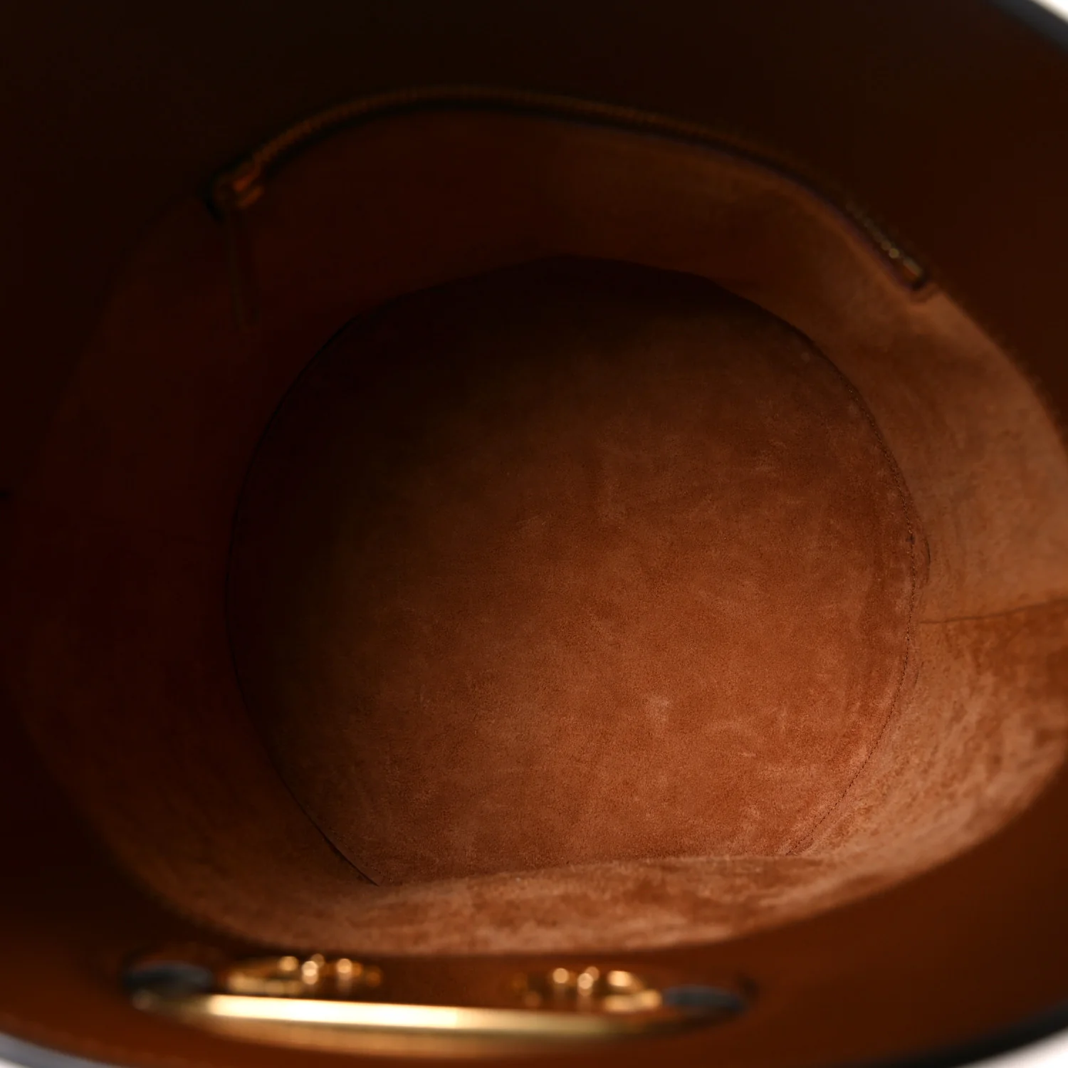 Satinated Calfskin Maillon Triomphe Bucket Bag Tan - Image 5