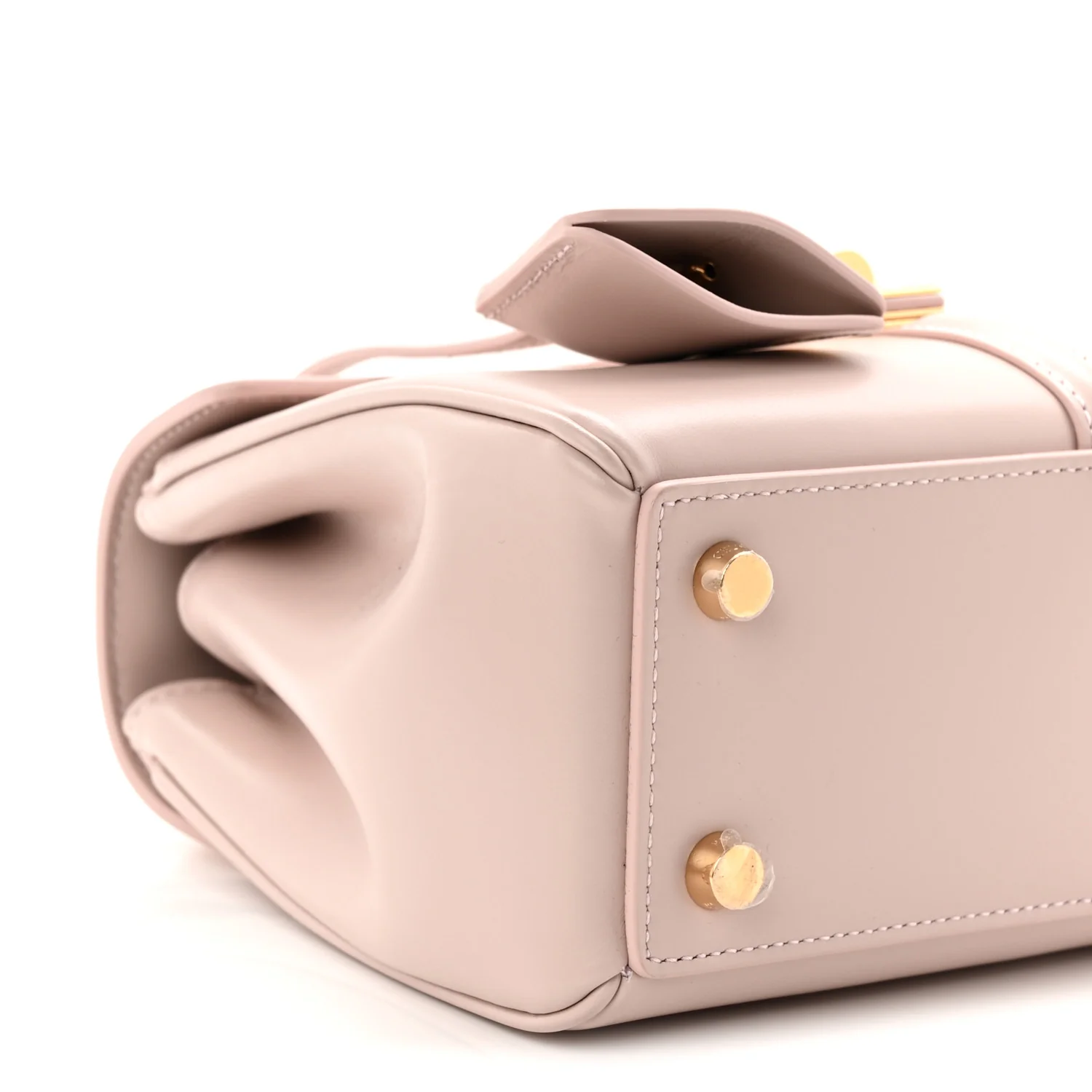 Satinated Calfskin Mini 16 Top Handle Bag Bleached Pink - Image 10
