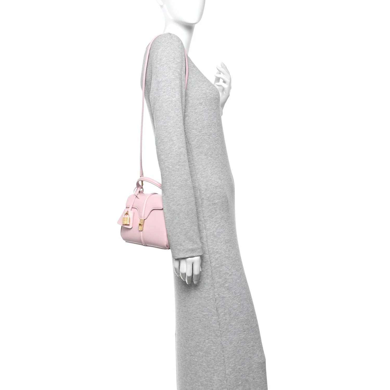Satinated Calfskin Mini 16 Top Handle Bag Pastel Pink - Image 2