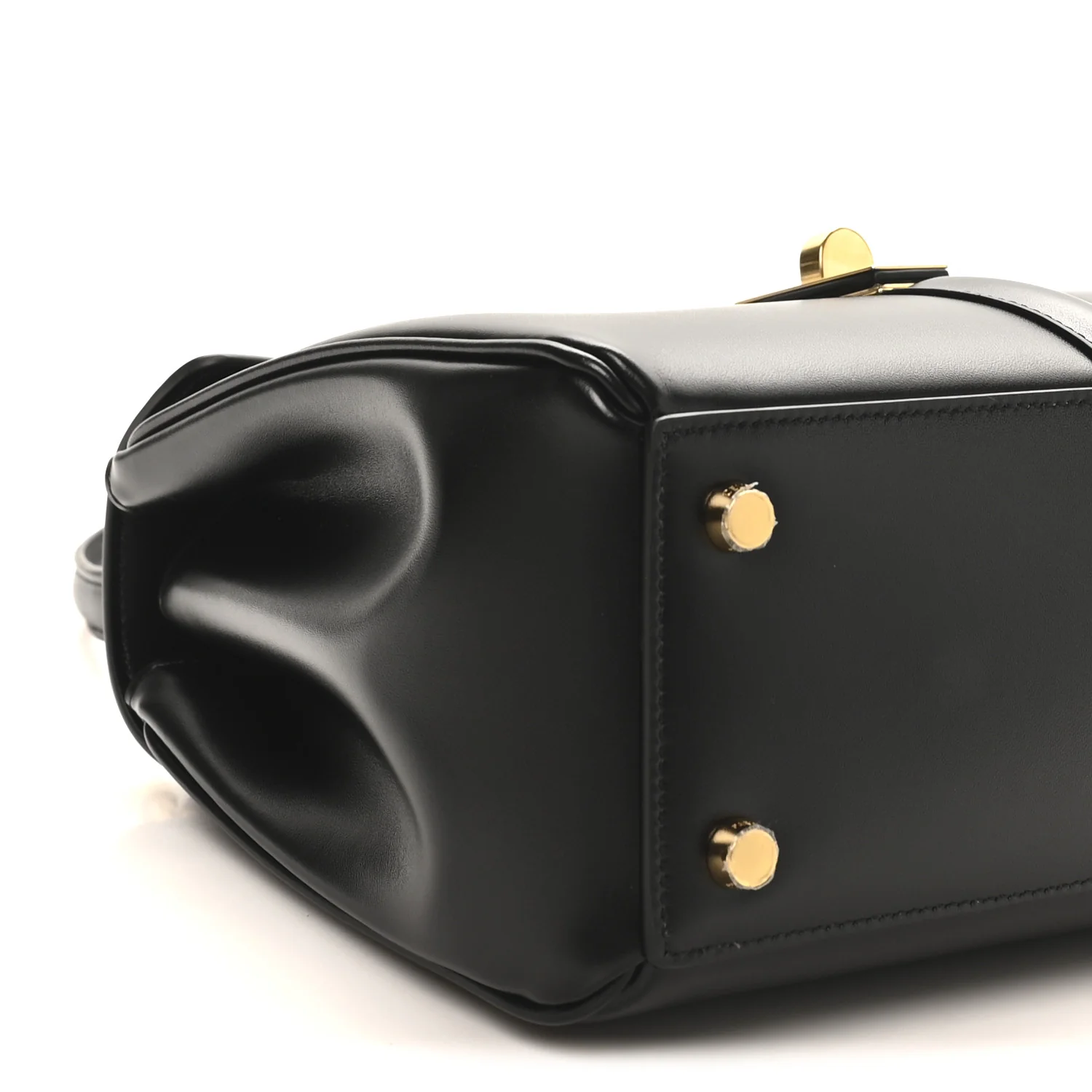 Satinated Calfskin Small 16 Top Handle Bag Black - Image 8