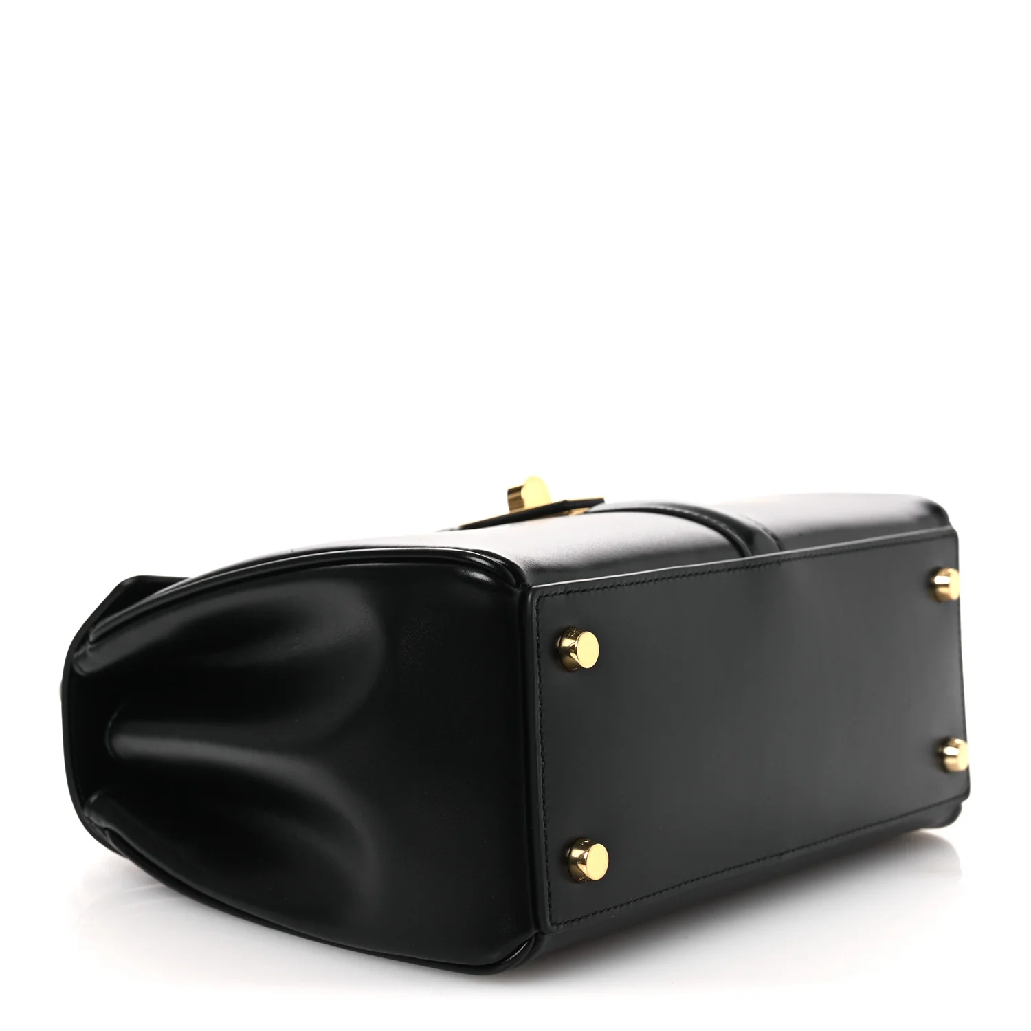 Satinated Calfskin Small 16 Top Handle Bag Black - Image 4