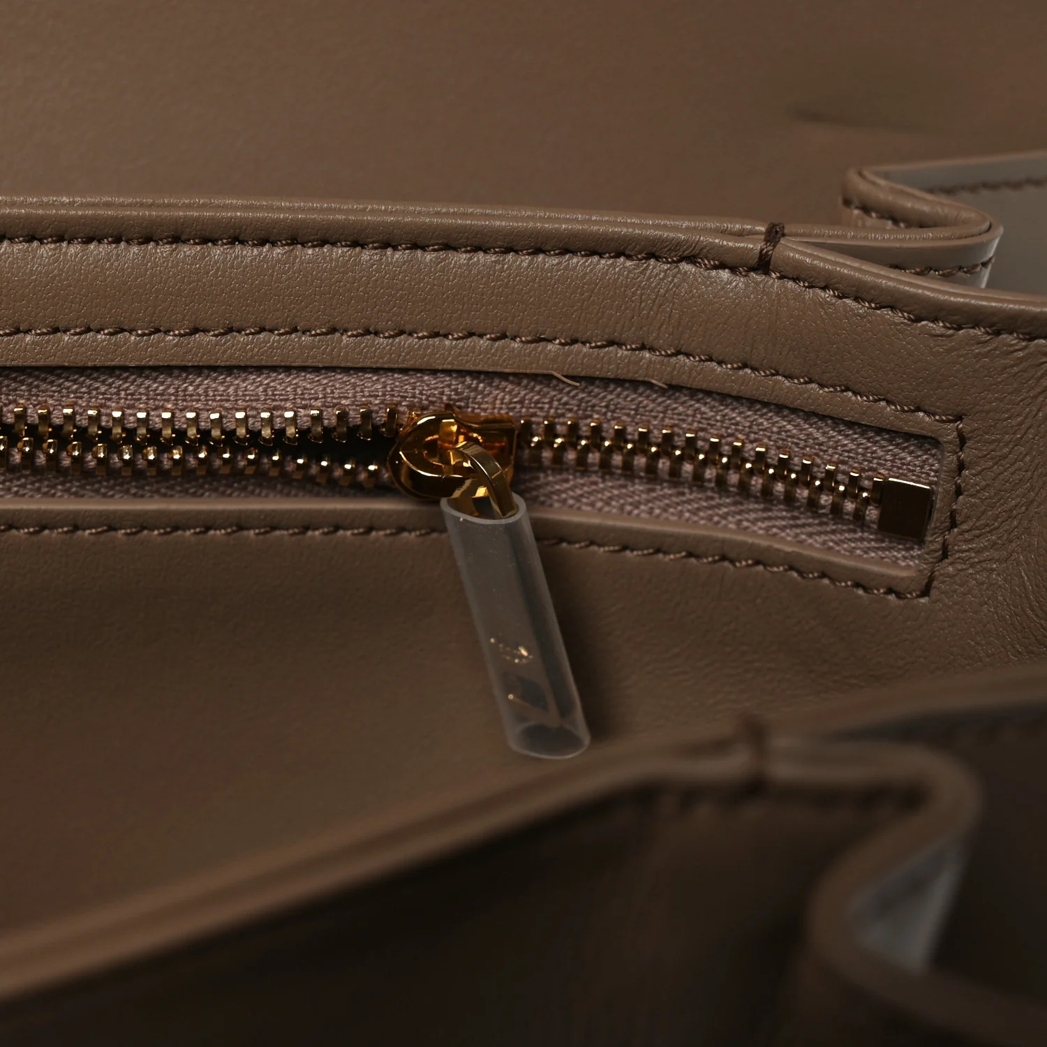 Shiny Calfskin Medium Triomphe Smoked Brown - Image 13