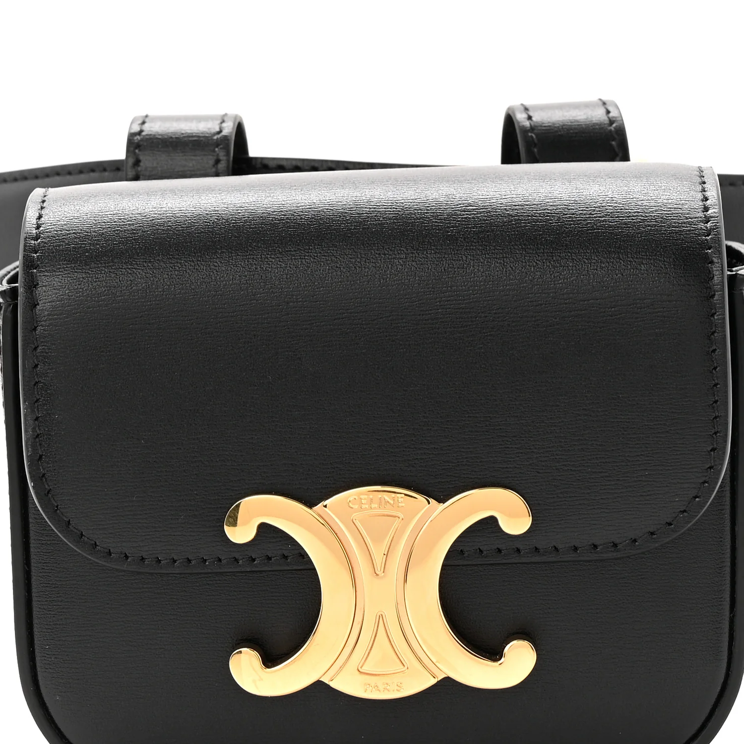 Shiny Calfskin Mini Claude Belt Bag 75 30 Black - Image 8