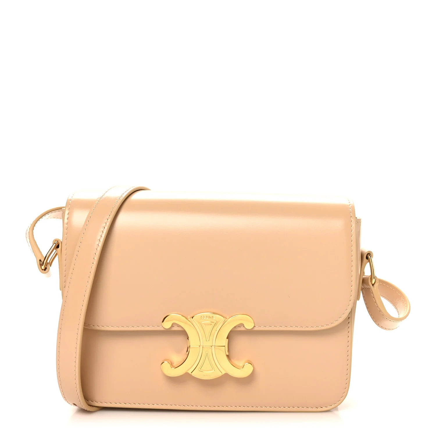 Shiny Calfskin Teen Triomphe Oat Beige
