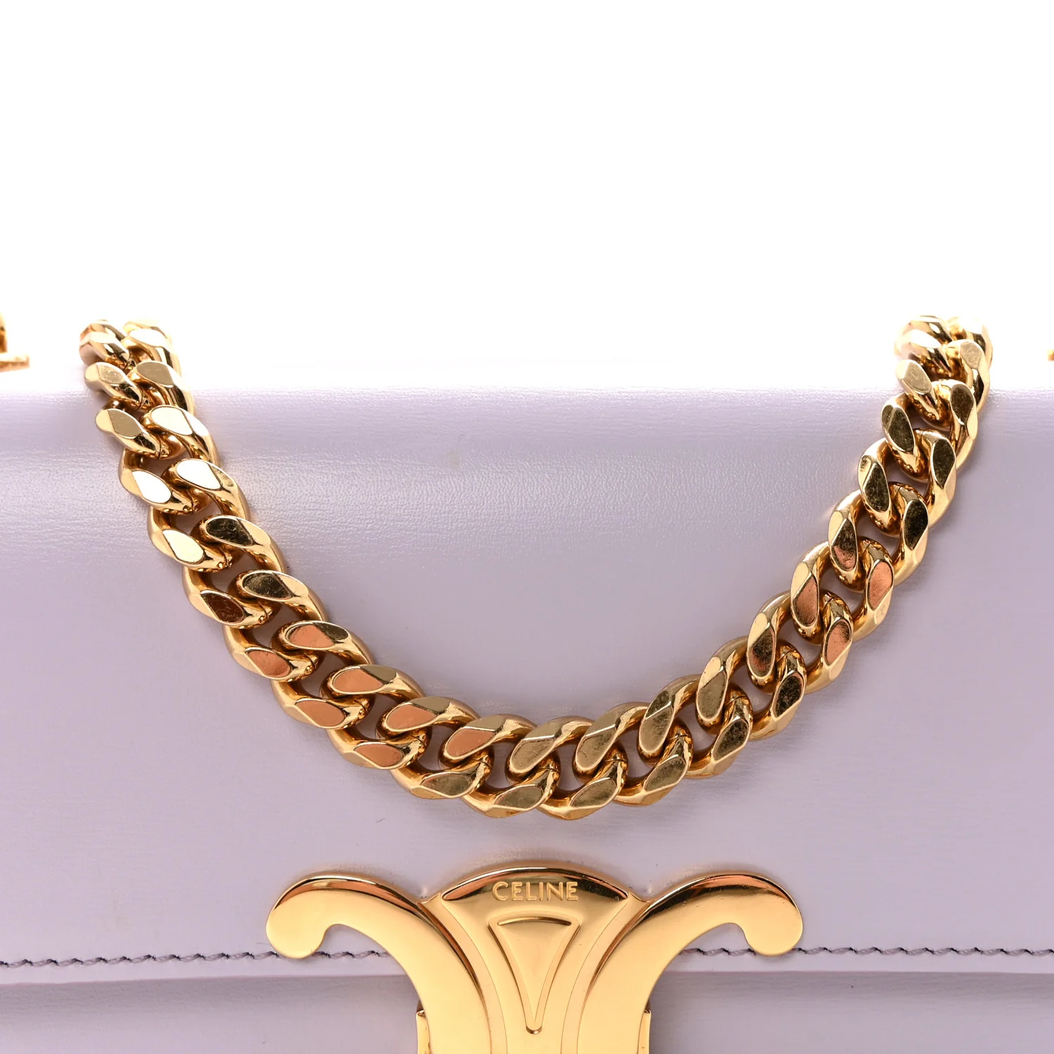 Shiny Calfskin Triomphe Chain Shoulder Bag Light Lavender - Image 8