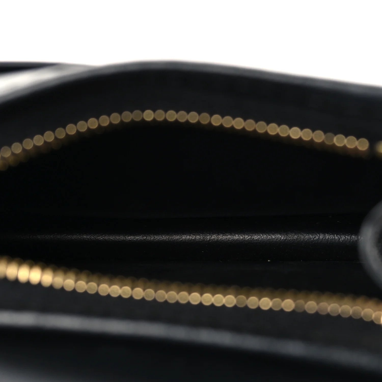 Shiny Calfskin Triomphe Compact Wallet Black - Image 6