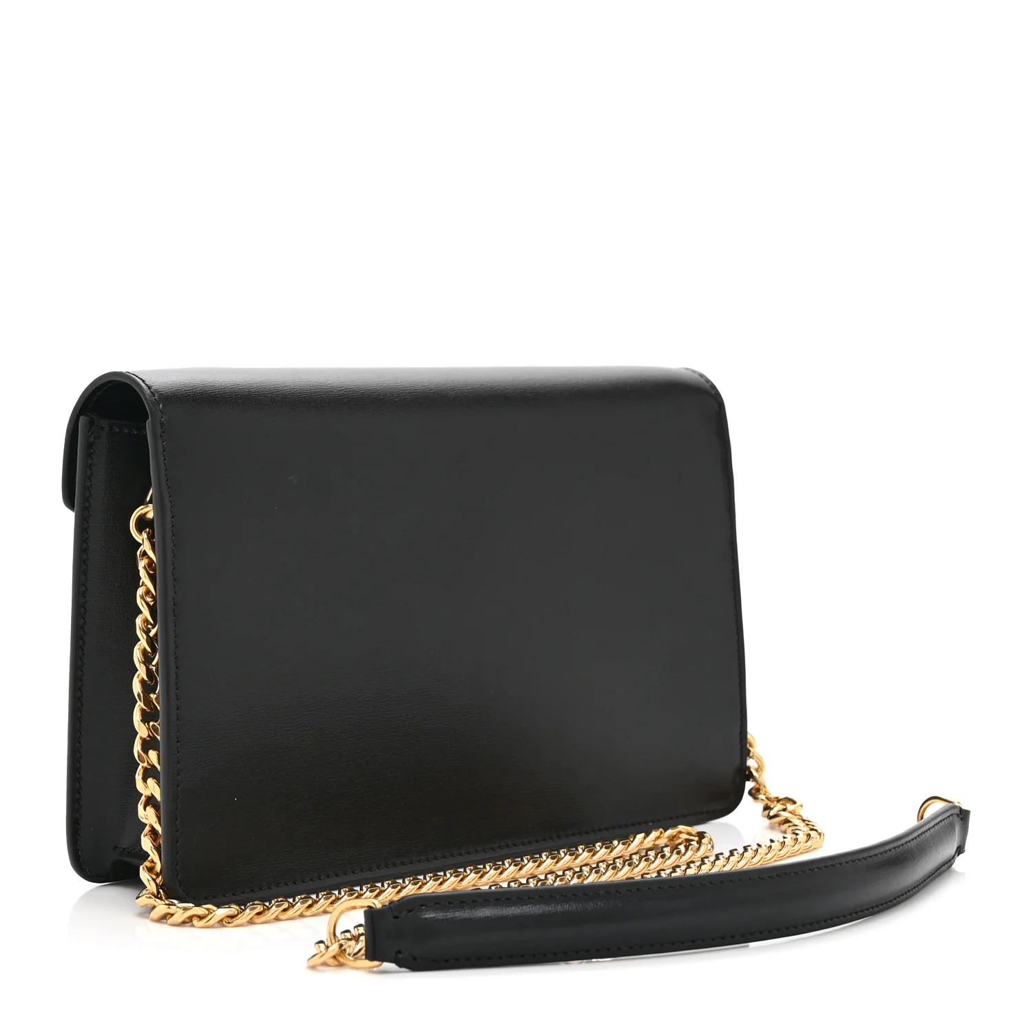 Shiny Calfskin Triomphe Margo Wallet on Chain Black - Image 3