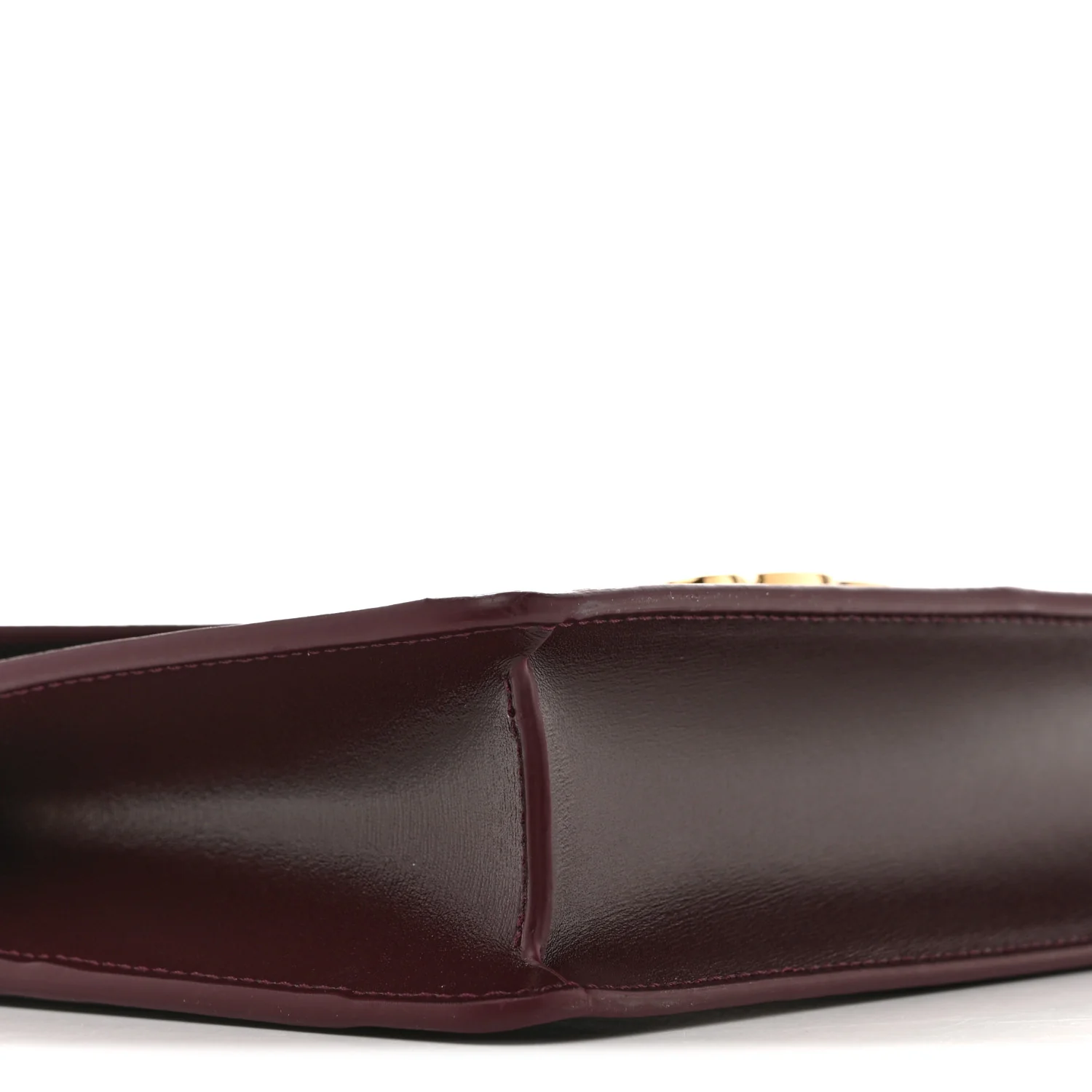 Shiny Calfskin Triomphe Margo Wallet on Chain Burgundy - Image 9