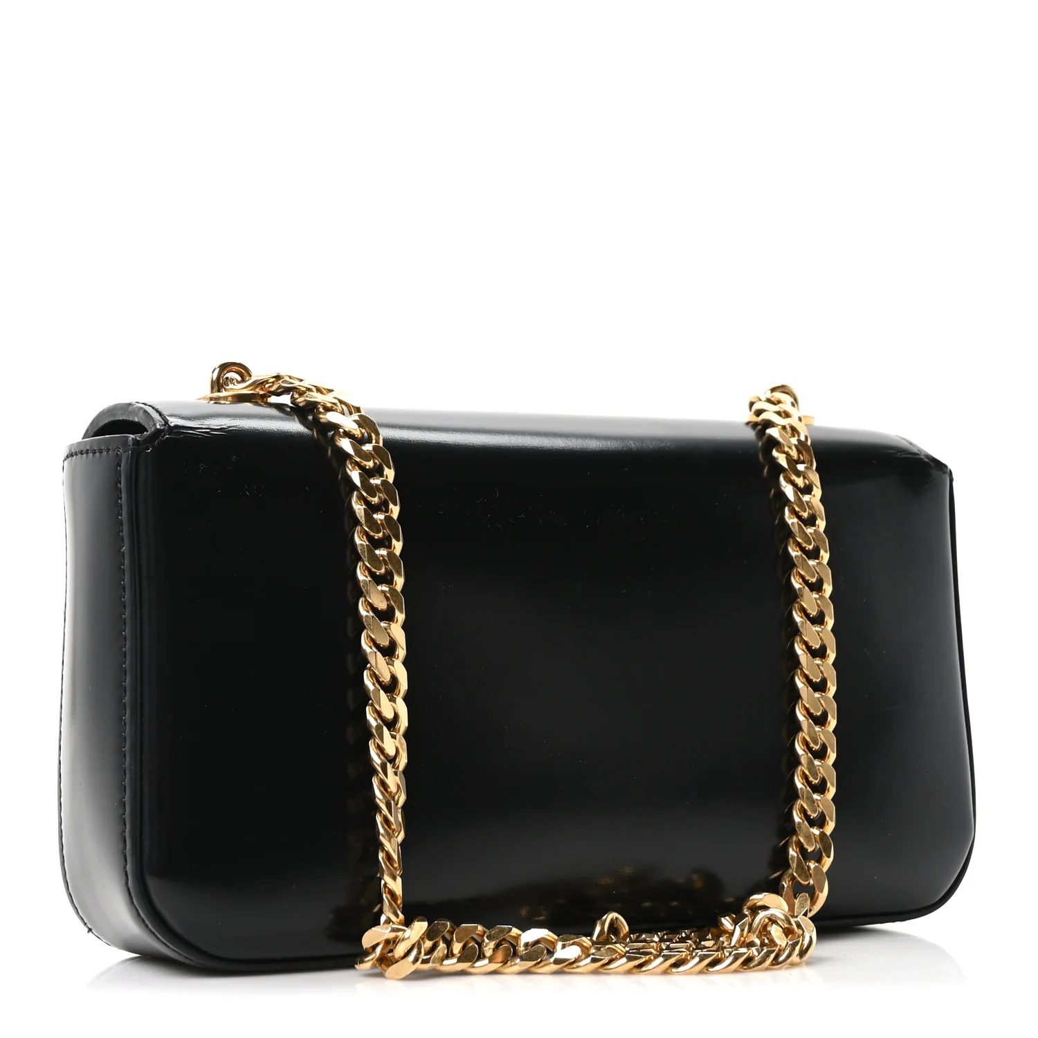 Shiny Calfskin Triomphe Shoulder Bag Black - Image 3