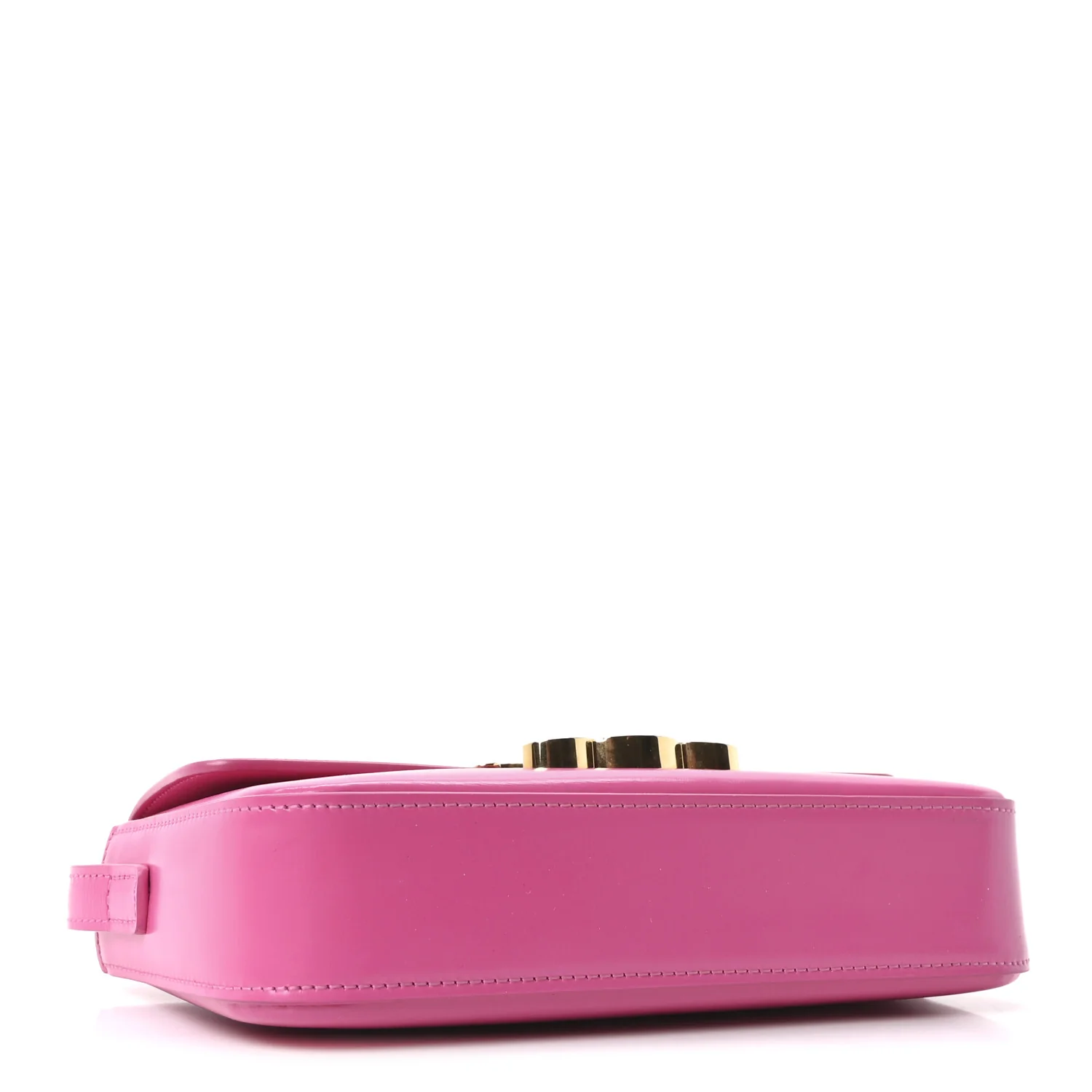 Shiny Calfskin Triomphe Shoulder Bag Fuchsia - Image 4