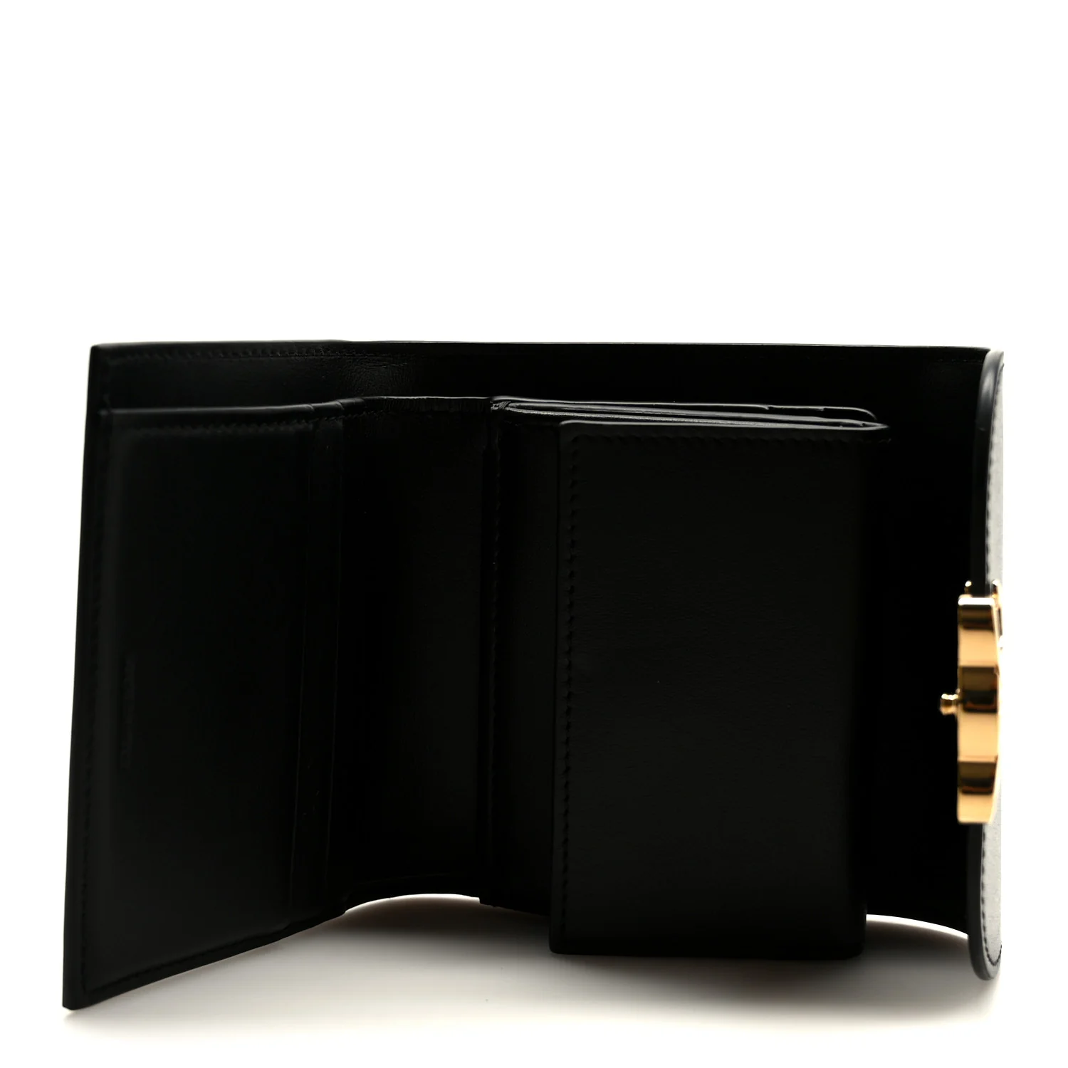 Shiny Smooth Lambskin Small Triomphe Wallet Black - Image 6