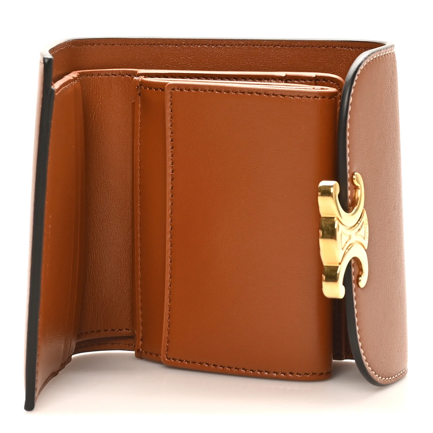 Shiny Smooth Lambskin Small Triomphe Wallet Tan - Image 5