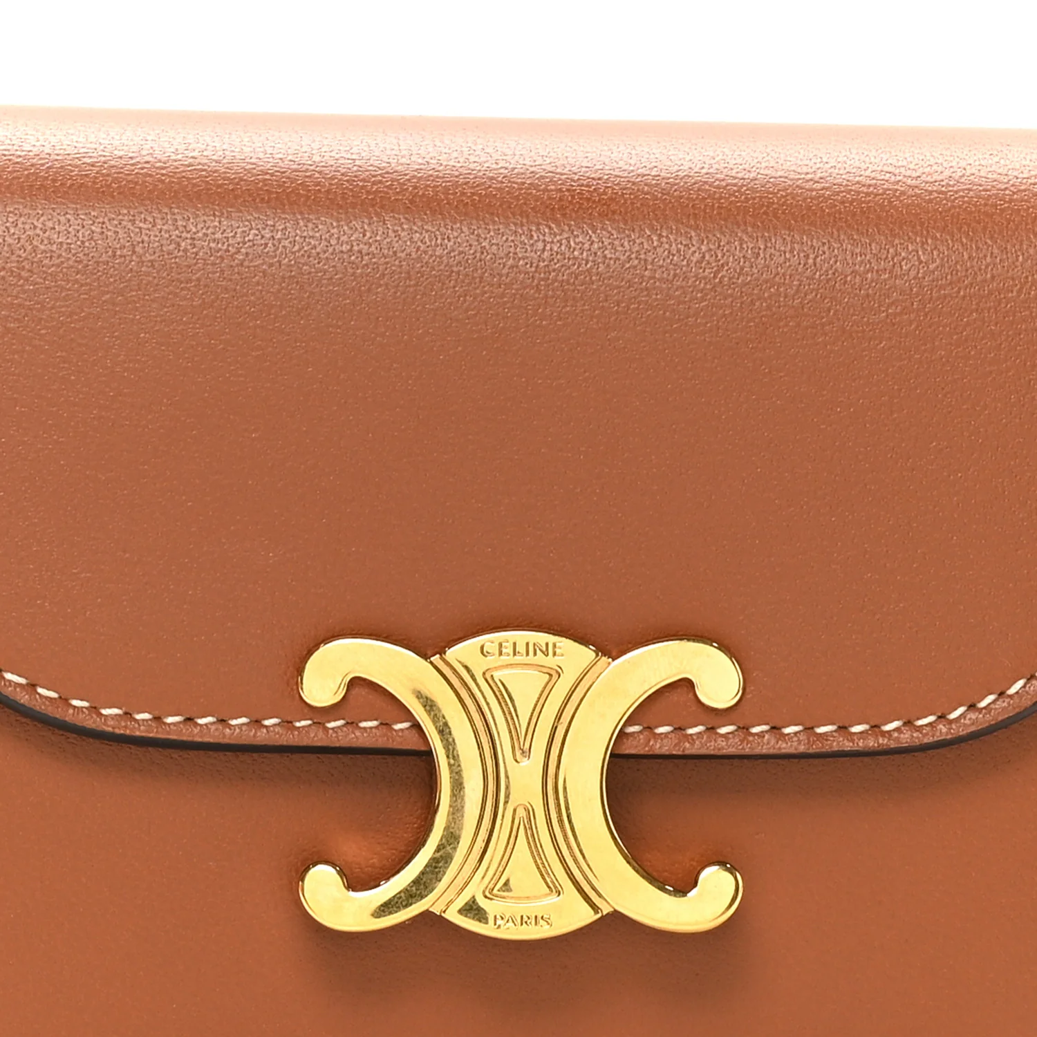 Shiny Smooth Lambskin Small Triomphe Wallet Tan - Image 8