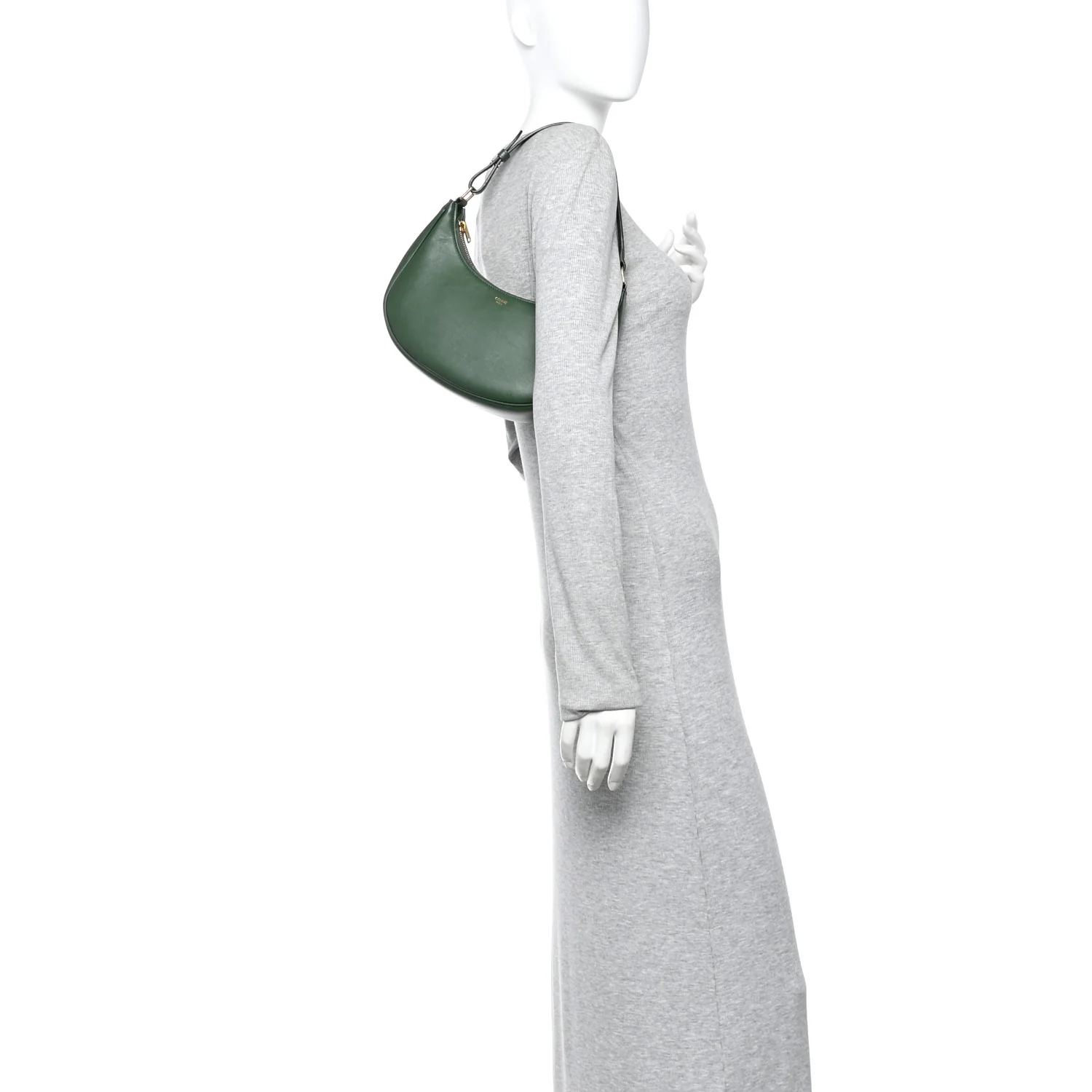 Smooth Calfskin Medium Strap Ava Shoulder Bag Green - Image 2