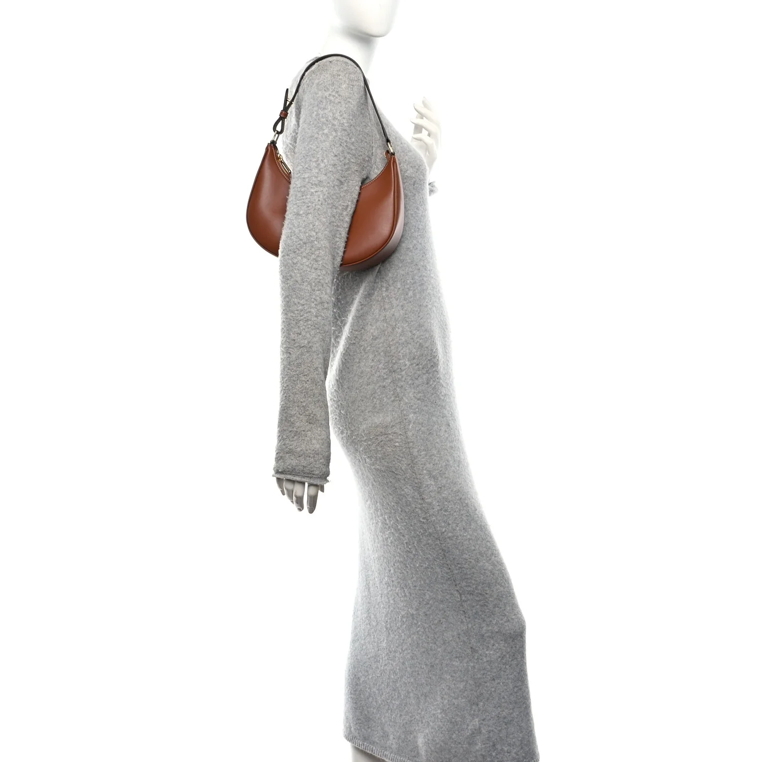 Smooth Calfskin Medium Strap Ava Triomphe Shoulder Bag Tan - Image 2