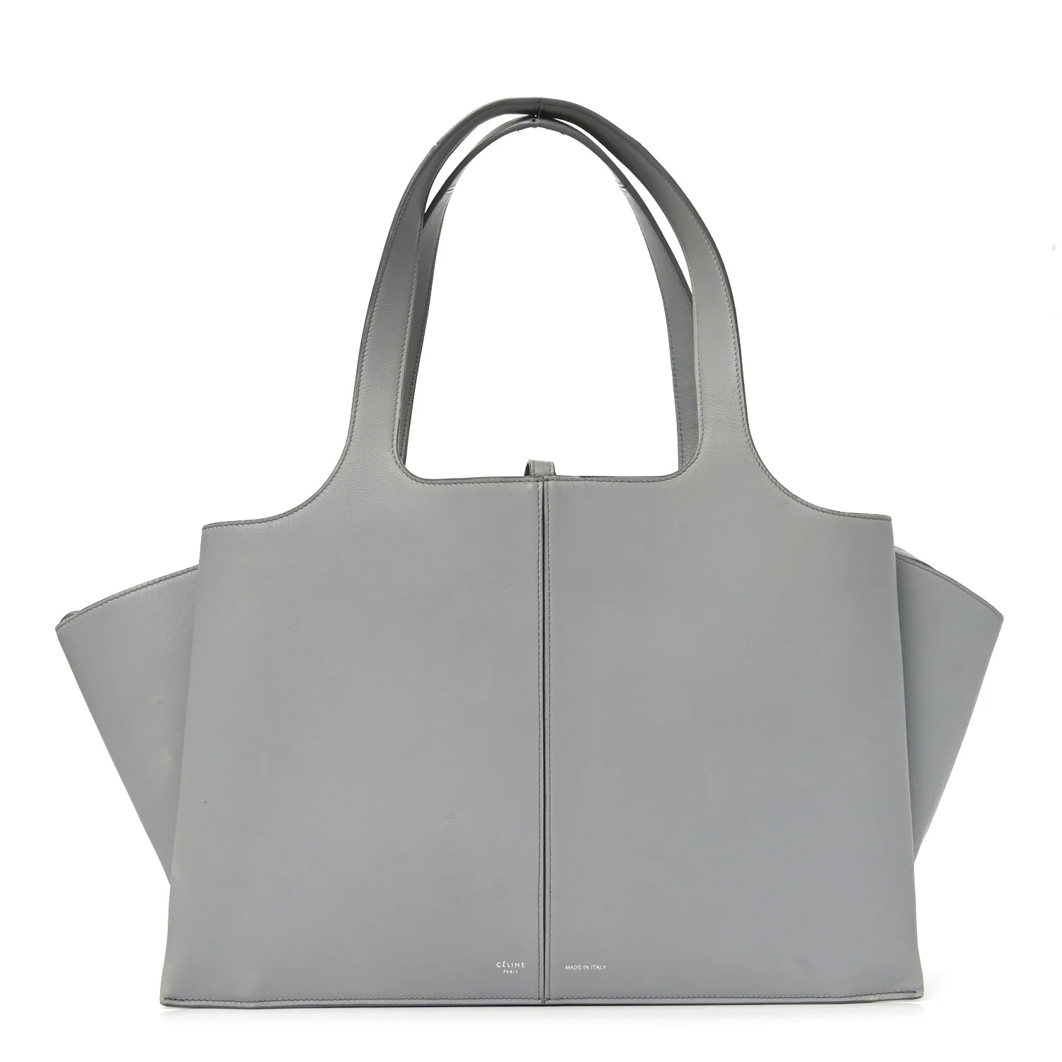 Smooth Calfskin Medium Tri-Fold Bag Pearl Grey