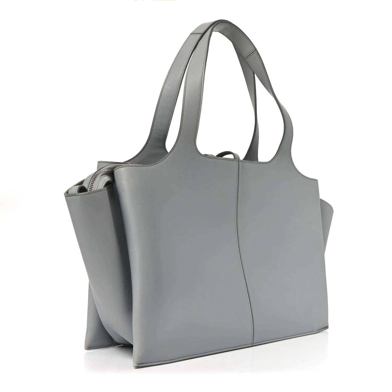 Smooth Calfskin Medium Tri-Fold Bag Pearl Grey - Image 3