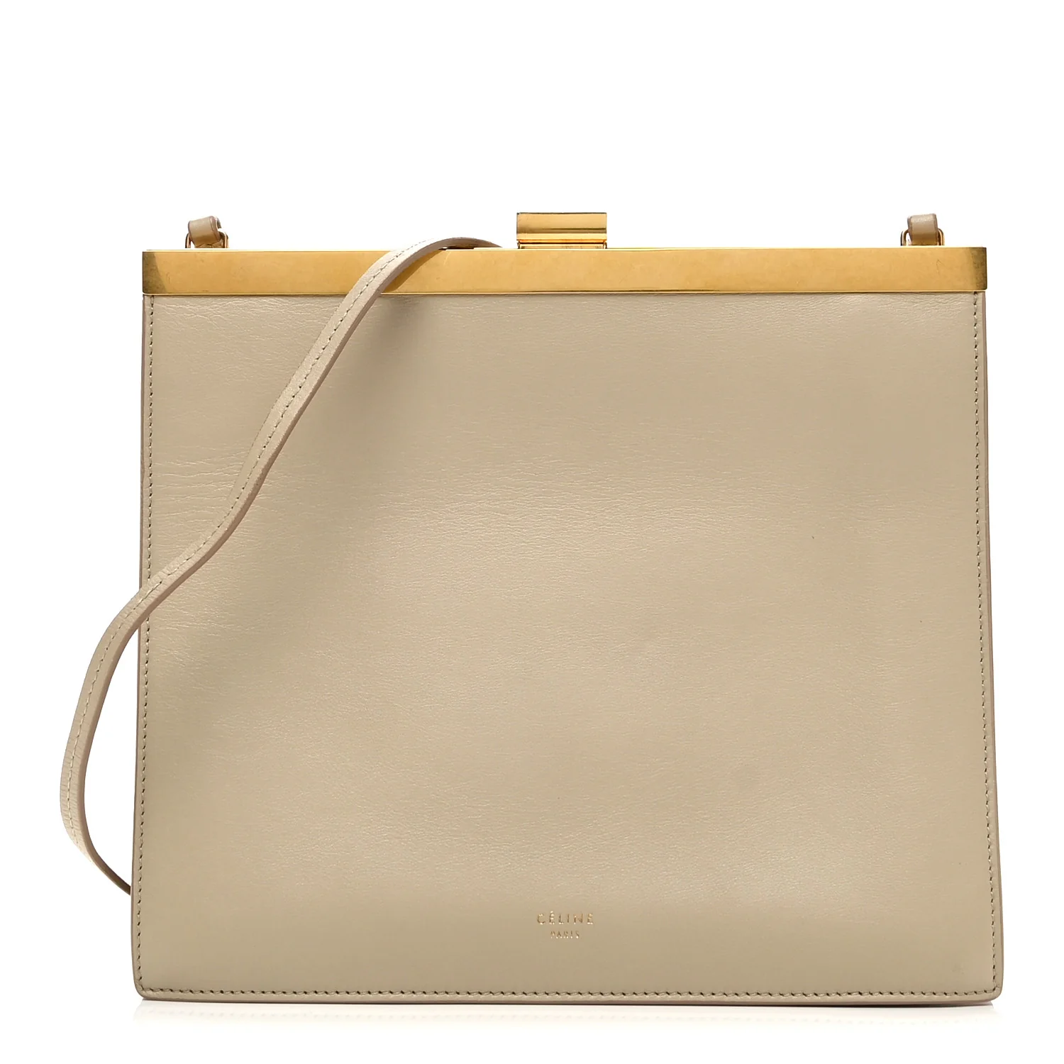 Smooth Calfskin Mini Clasp Bag Beige