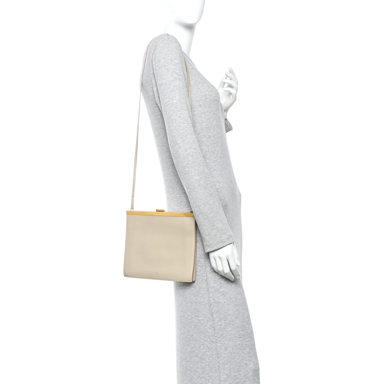 Smooth Calfskin Mini Clasp Bag Beige - Image 2