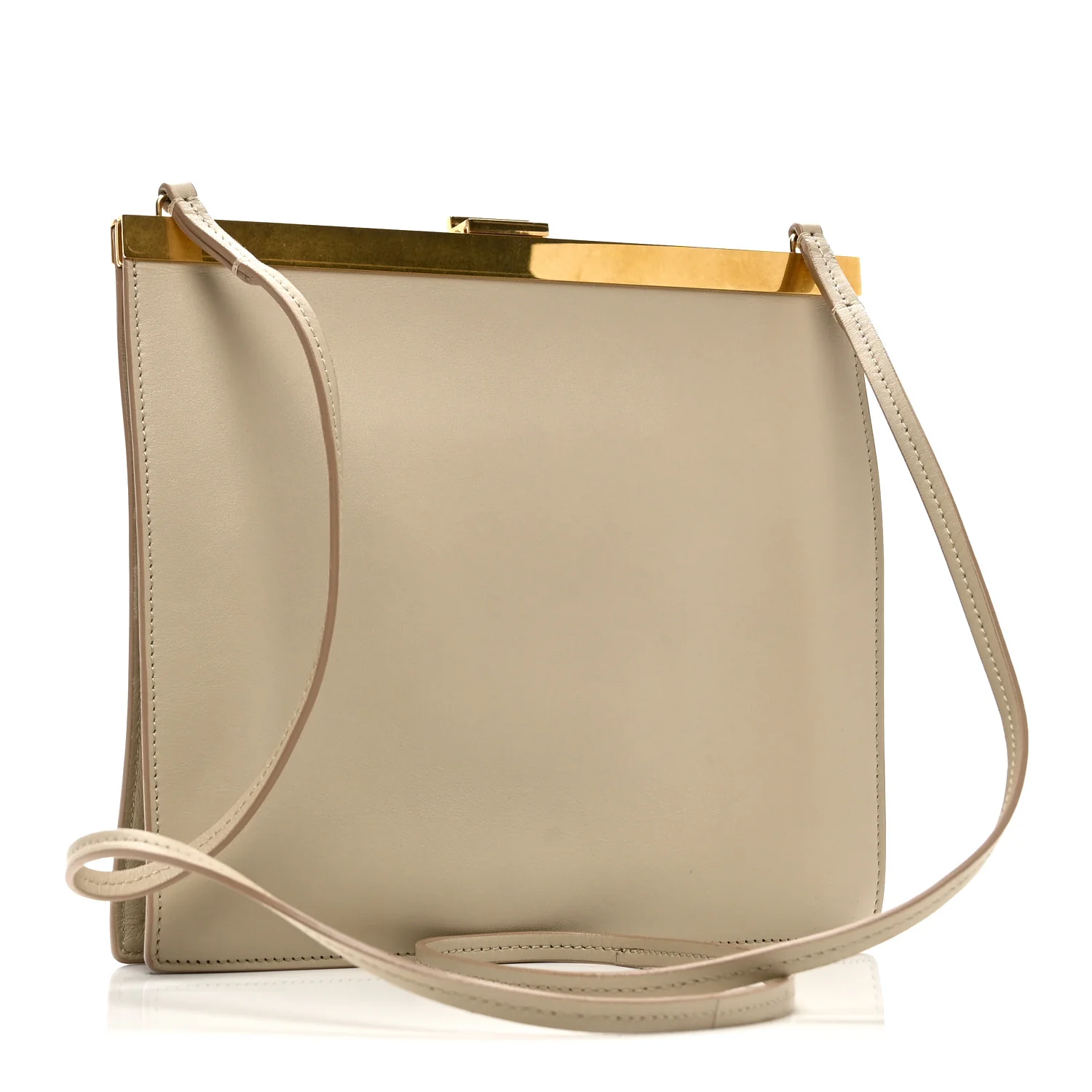 Smooth Calfskin Mini Clasp Bag Beige - Image 3