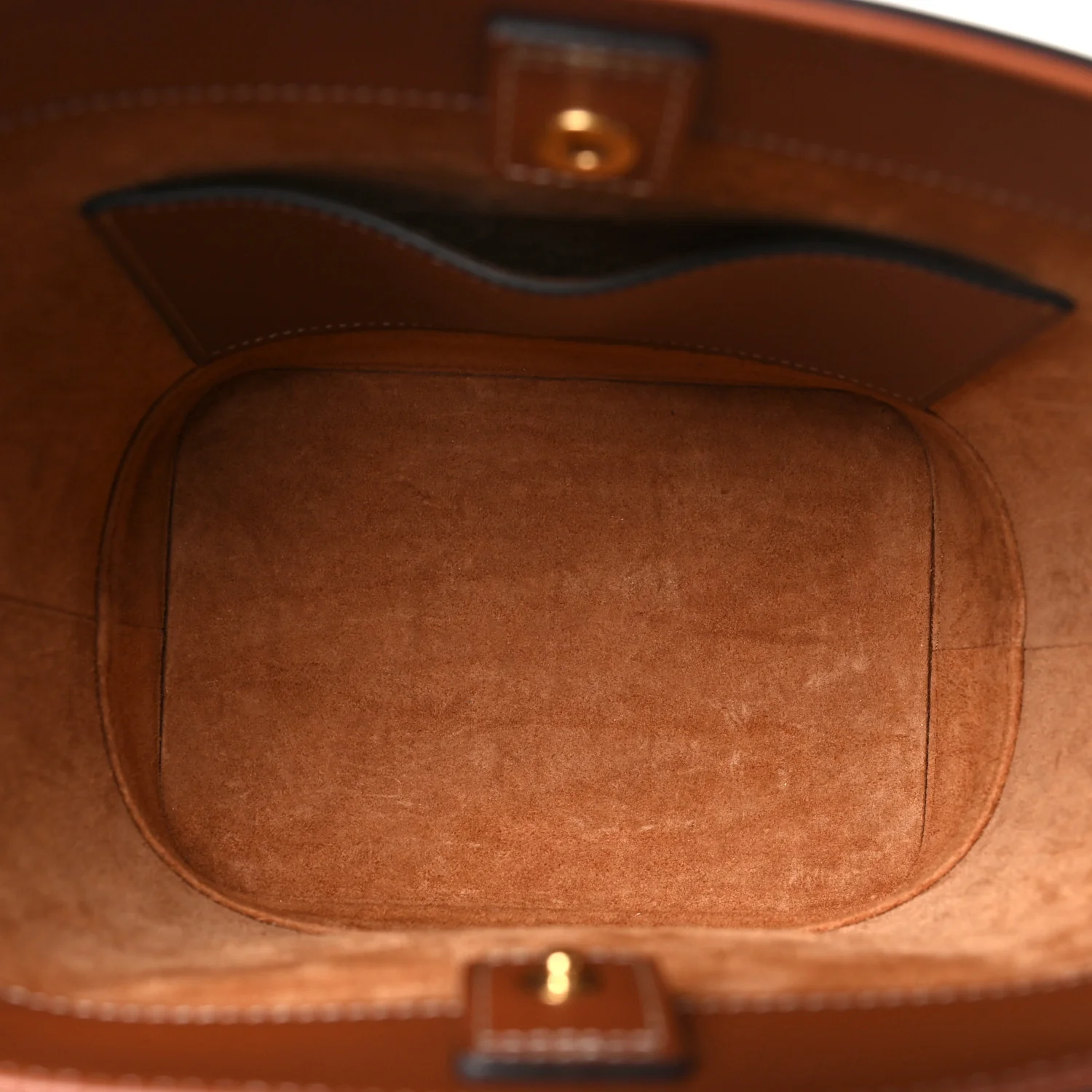 Smooth Calfskin Small Cuir Triomphe Bucket Bag Tan - Image 5