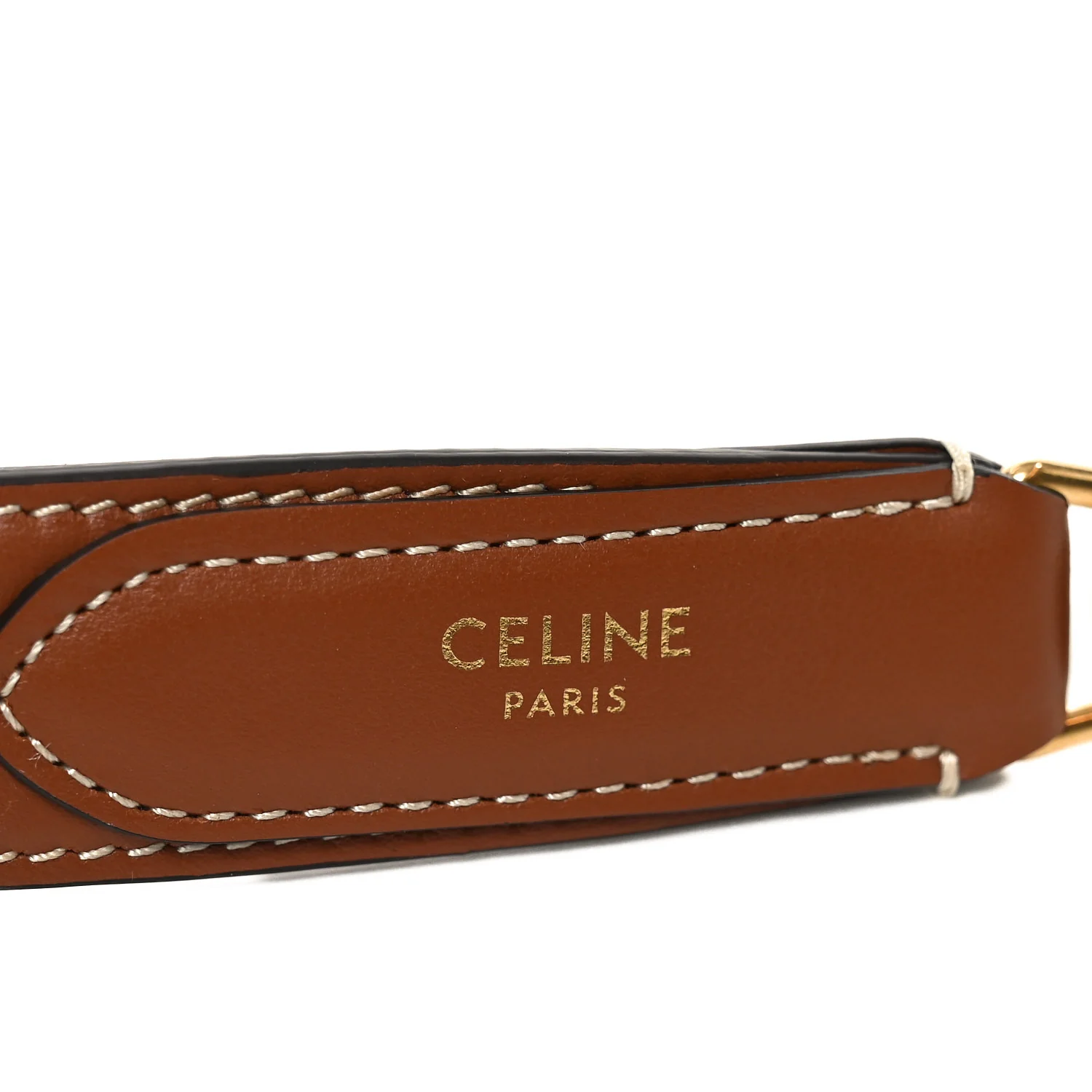 Smooth Calfskin Triopmhe Studs Long Strap Tan - Image 3
