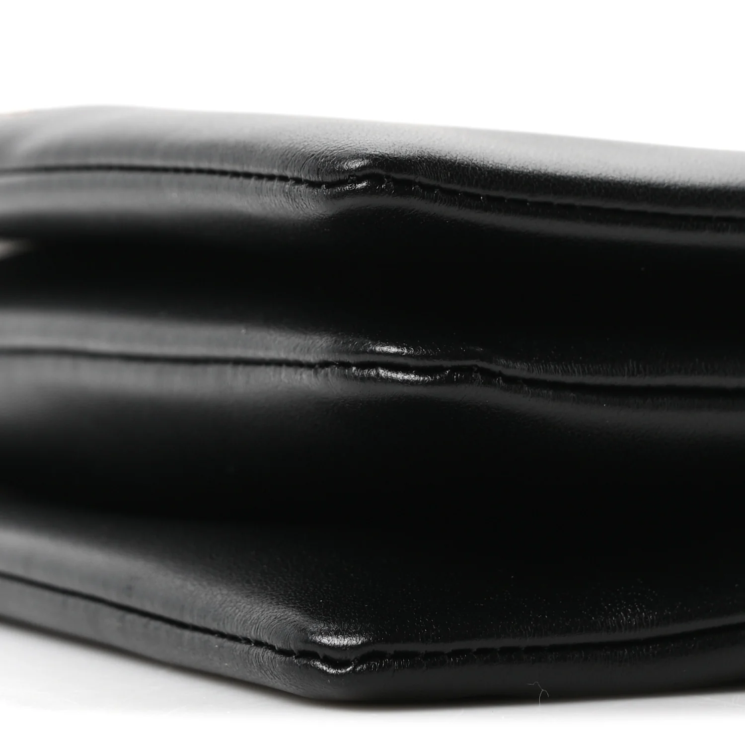 Smooth Lambskin Trio Flap Crossbody Bag Black - Image 10